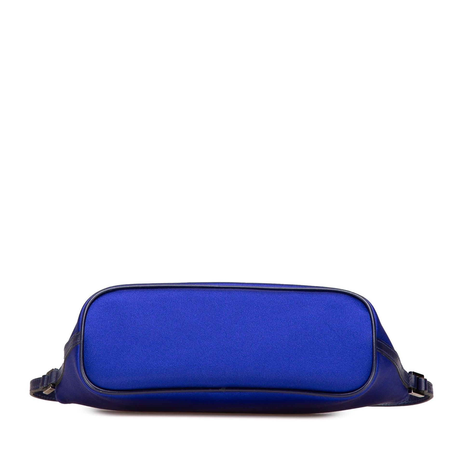 Gucci Boat Satin Blue Shoulder Bag