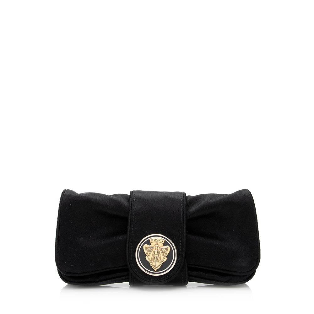 Gucci Hysteria SHF Satin Black Clutch Bag