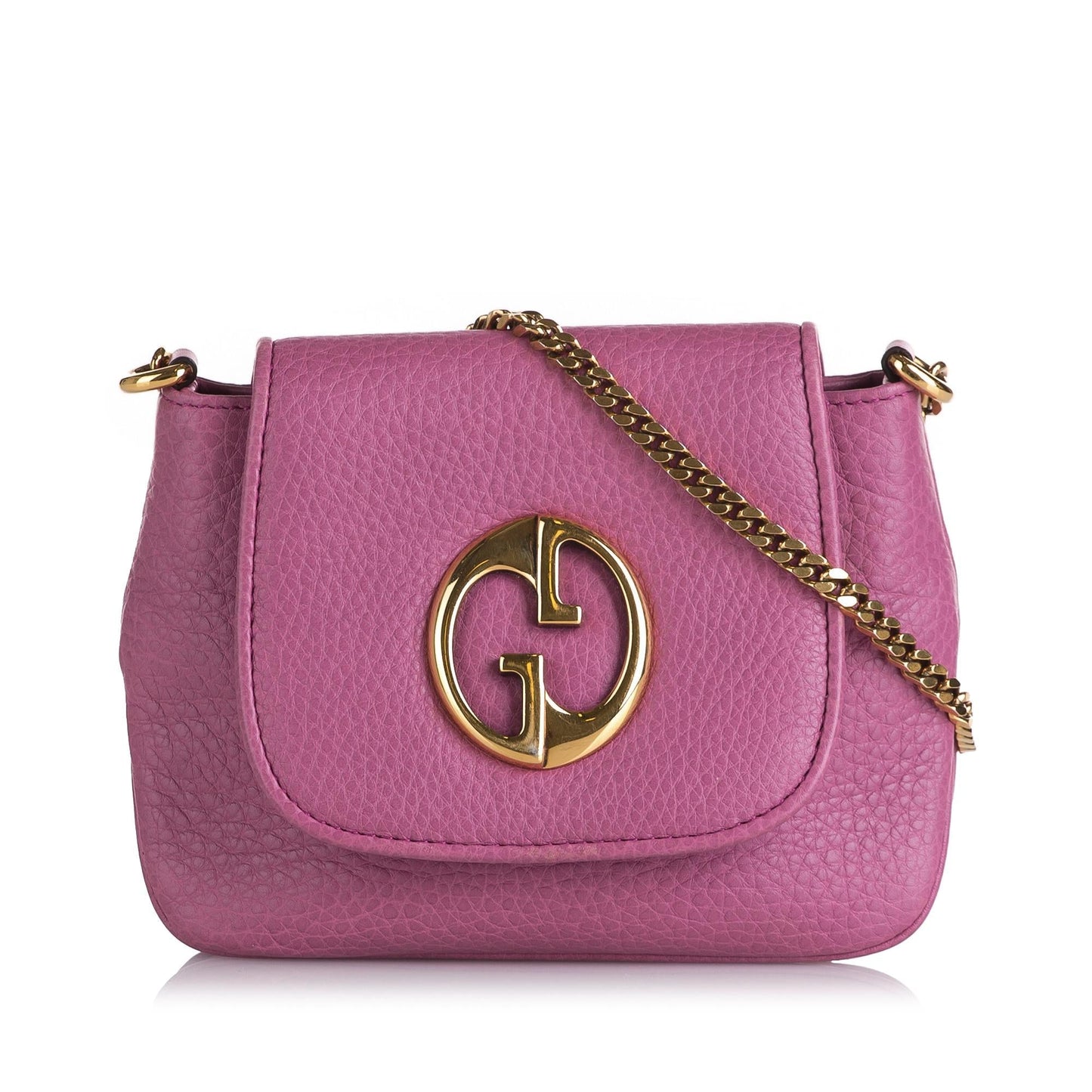 Gucci Chain SHG Leather Calf Pink Small Crossbody Bag