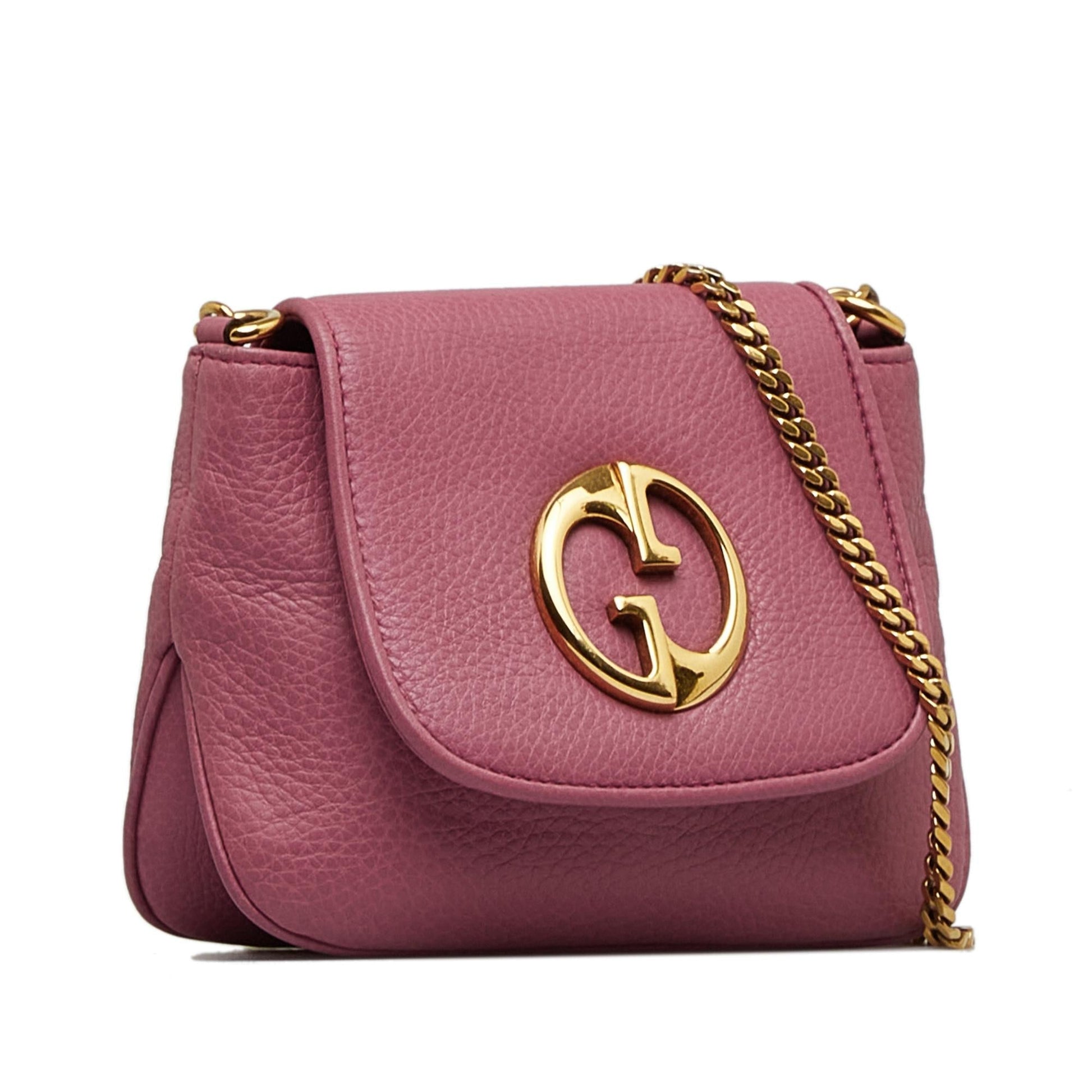 Gucci Chain SHG-3UqCpK Leather Calf Pink Small Crossbody Bag