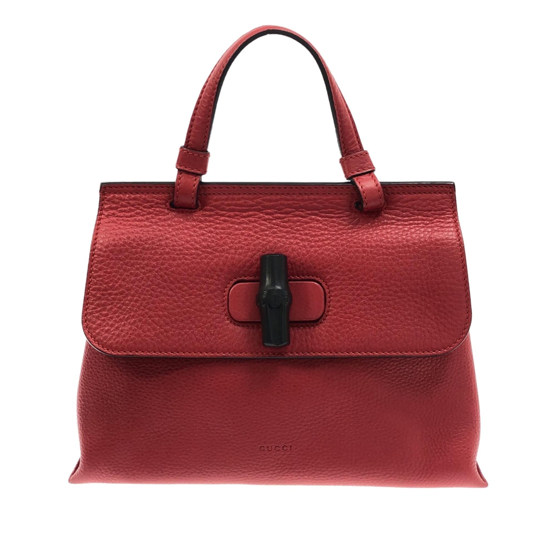 Gucci Bamboo Daily SHG-u1iYuz Calf Red Small Satchel Bag