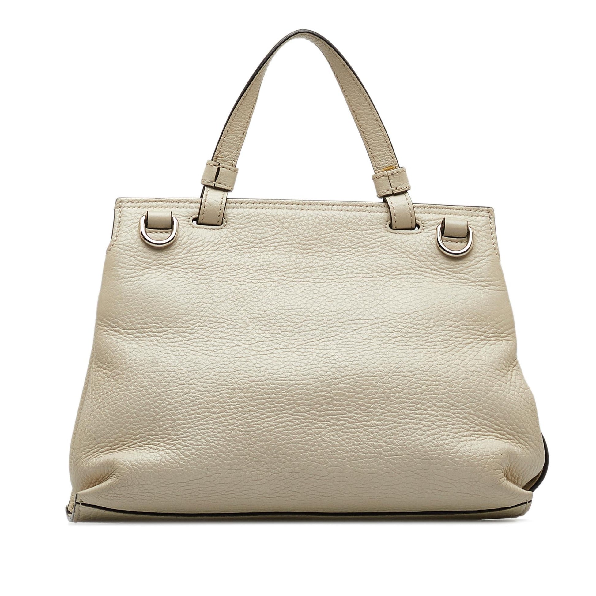 Gucci Bamboo Daily SHG-qHsZBQ Calf White Small Satchel Bag