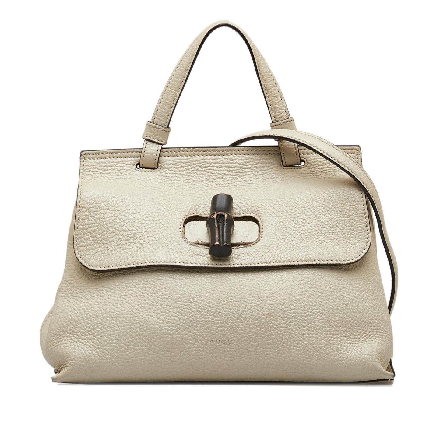 Gucci Bamboo Daily SHG-qHsZBQ Calf White Small Satchel Bag
