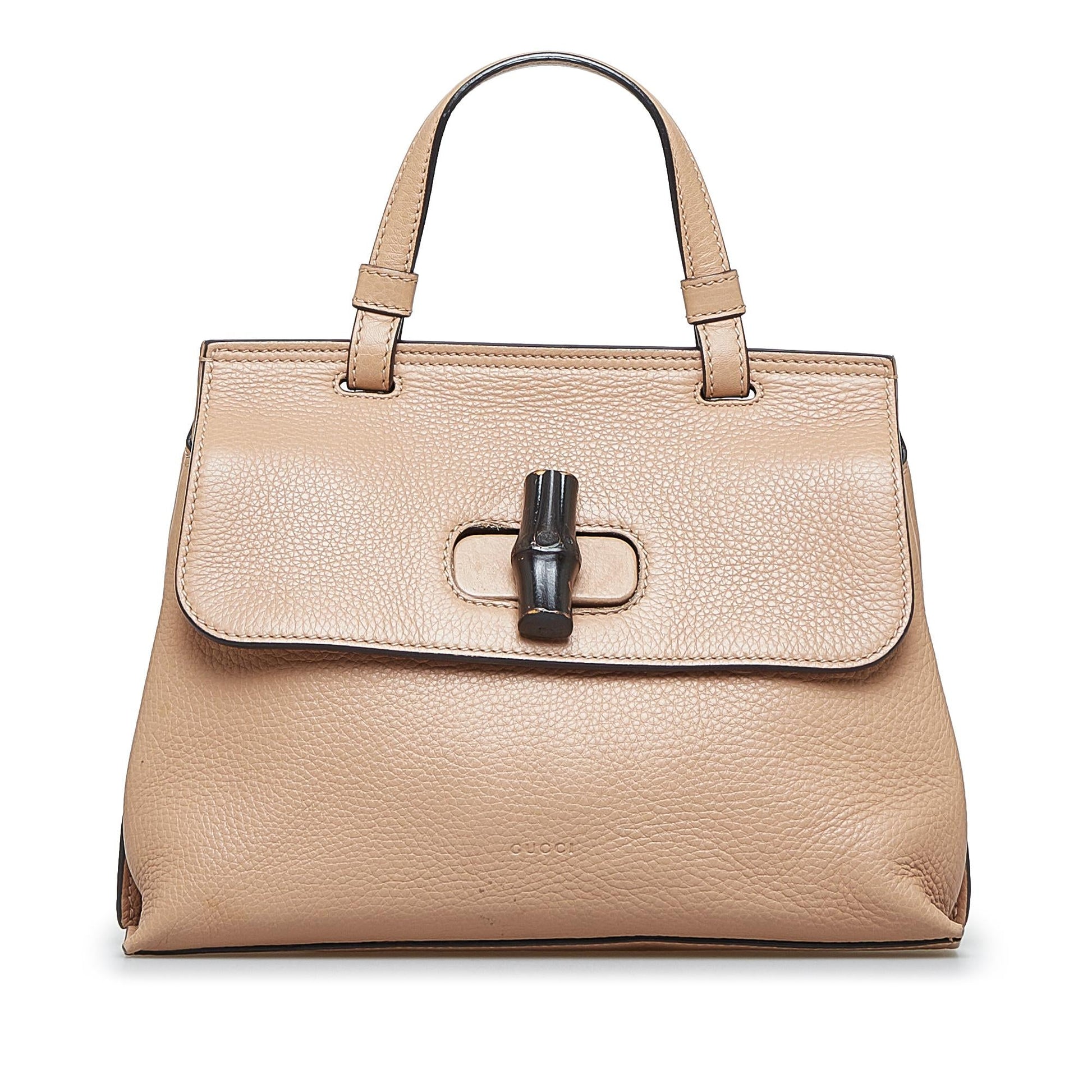 Gucci Bamboo Daily Calf Brown Small Satchel Bag