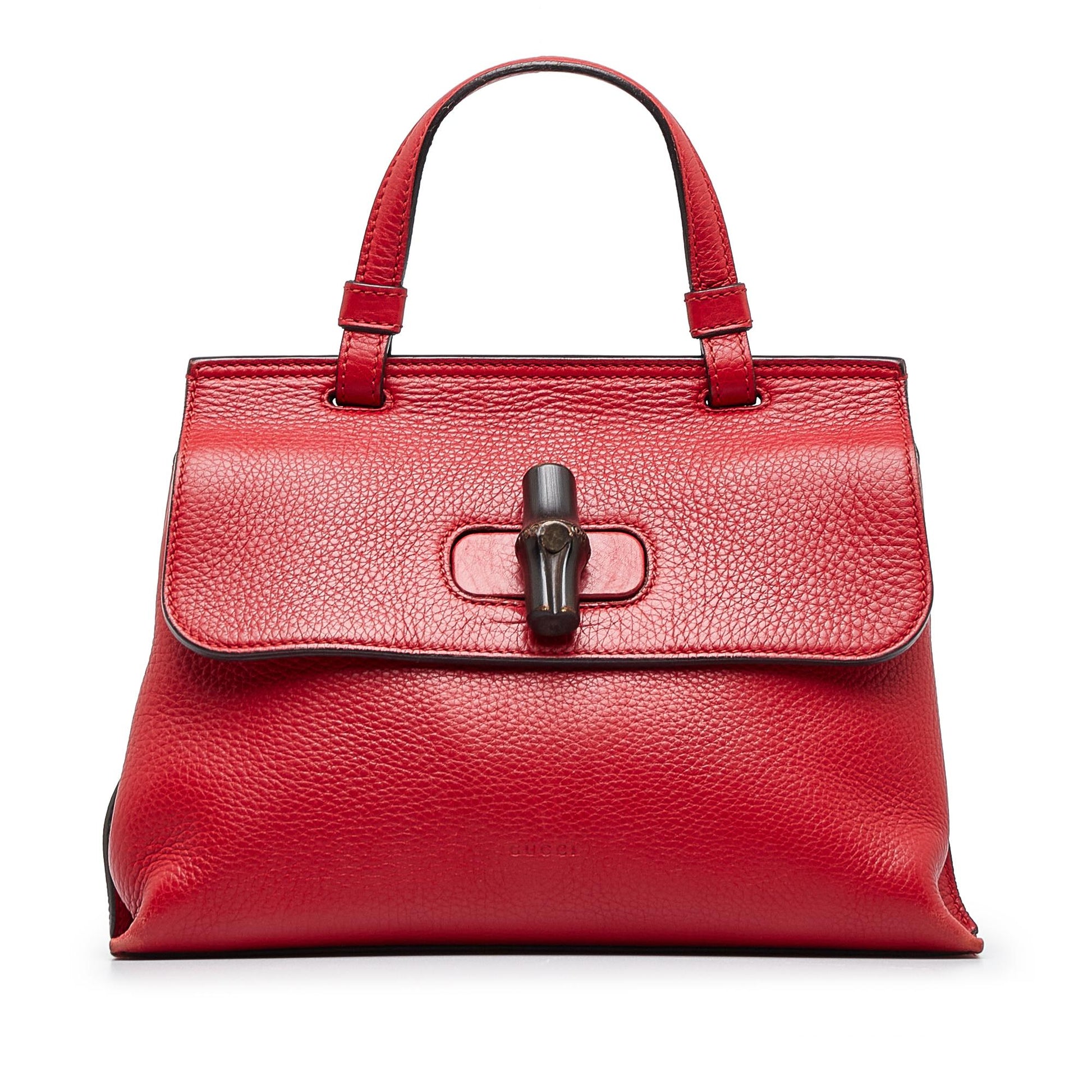 Gucci Bamboo Daily Calf Red Small Satchel Bag