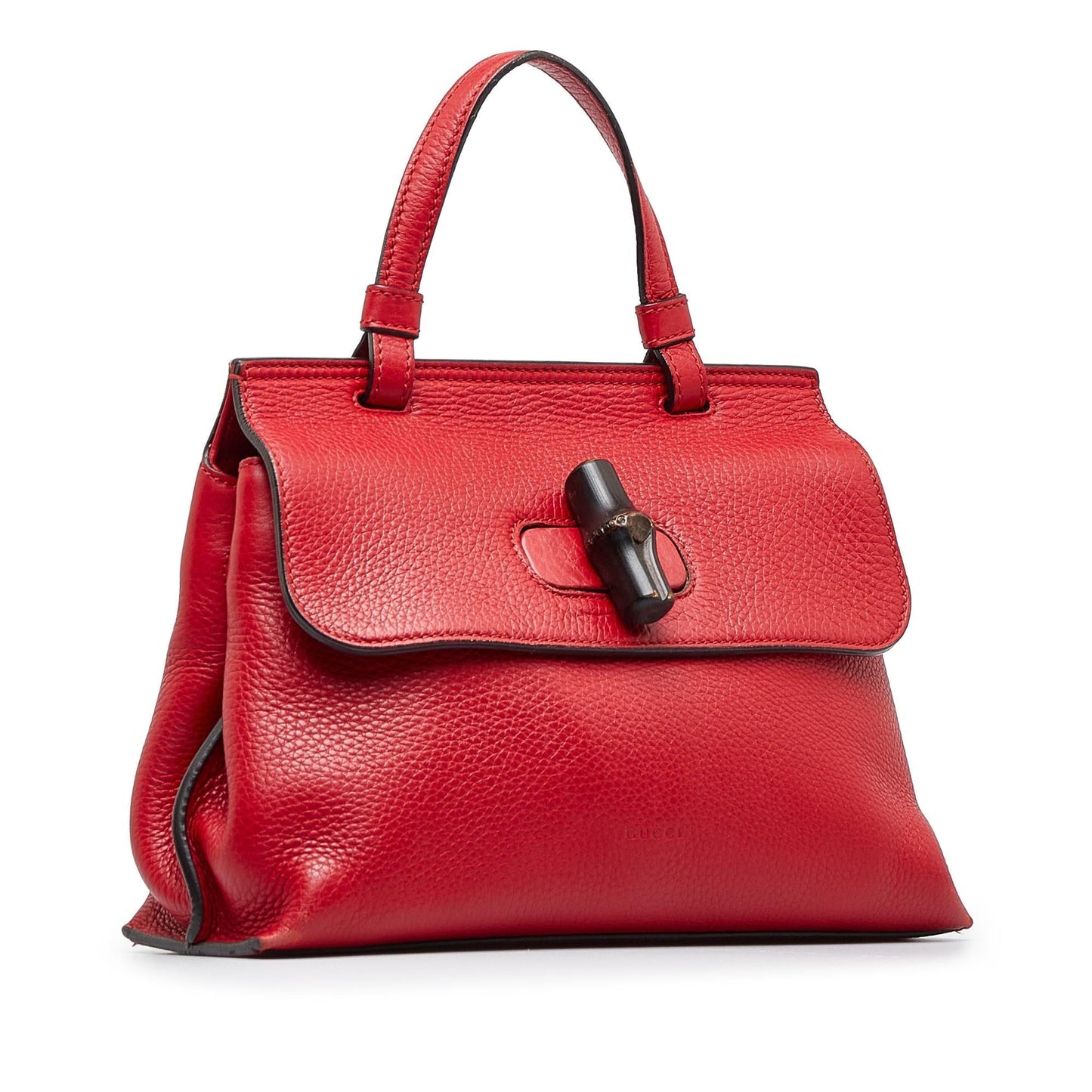 Gucci Bamboo Daily Calf Red Small Satchel Bag
