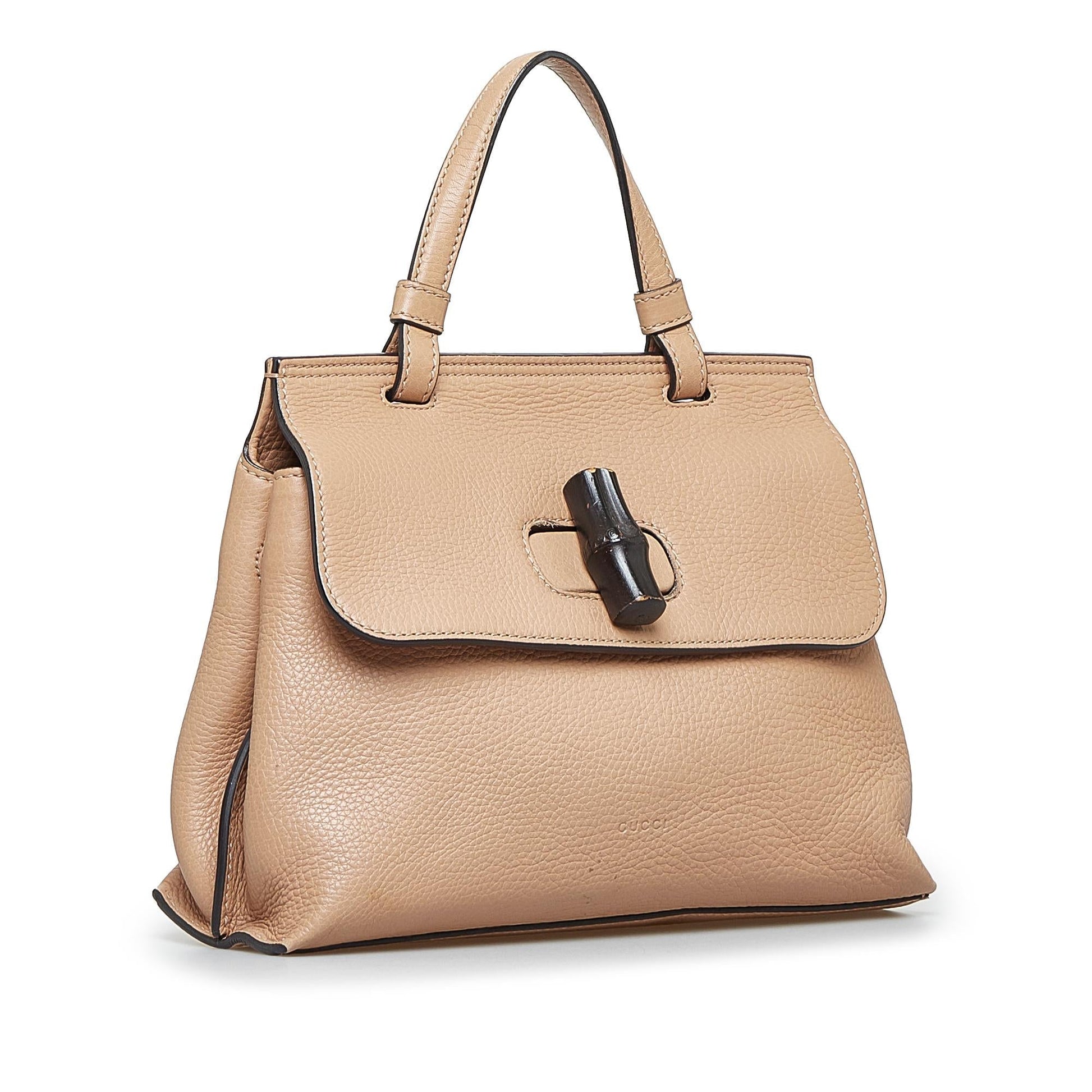 Gucci Bamboo Daily Calf Brown Small Satchel Bag Satchel 1
