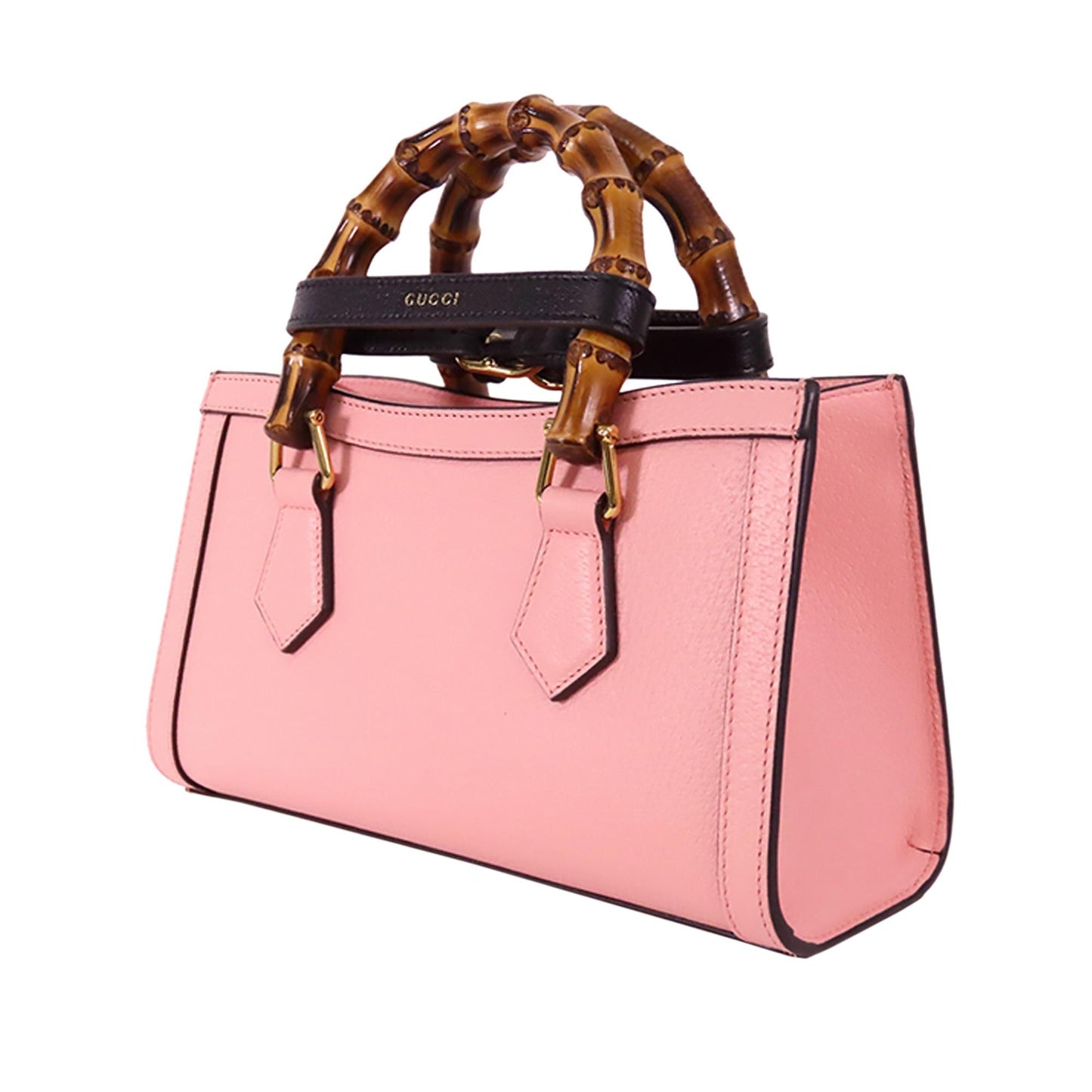 Gucci Bamboo Diana SHG-wHWmO5 Calf Pink Small Satchel Bag