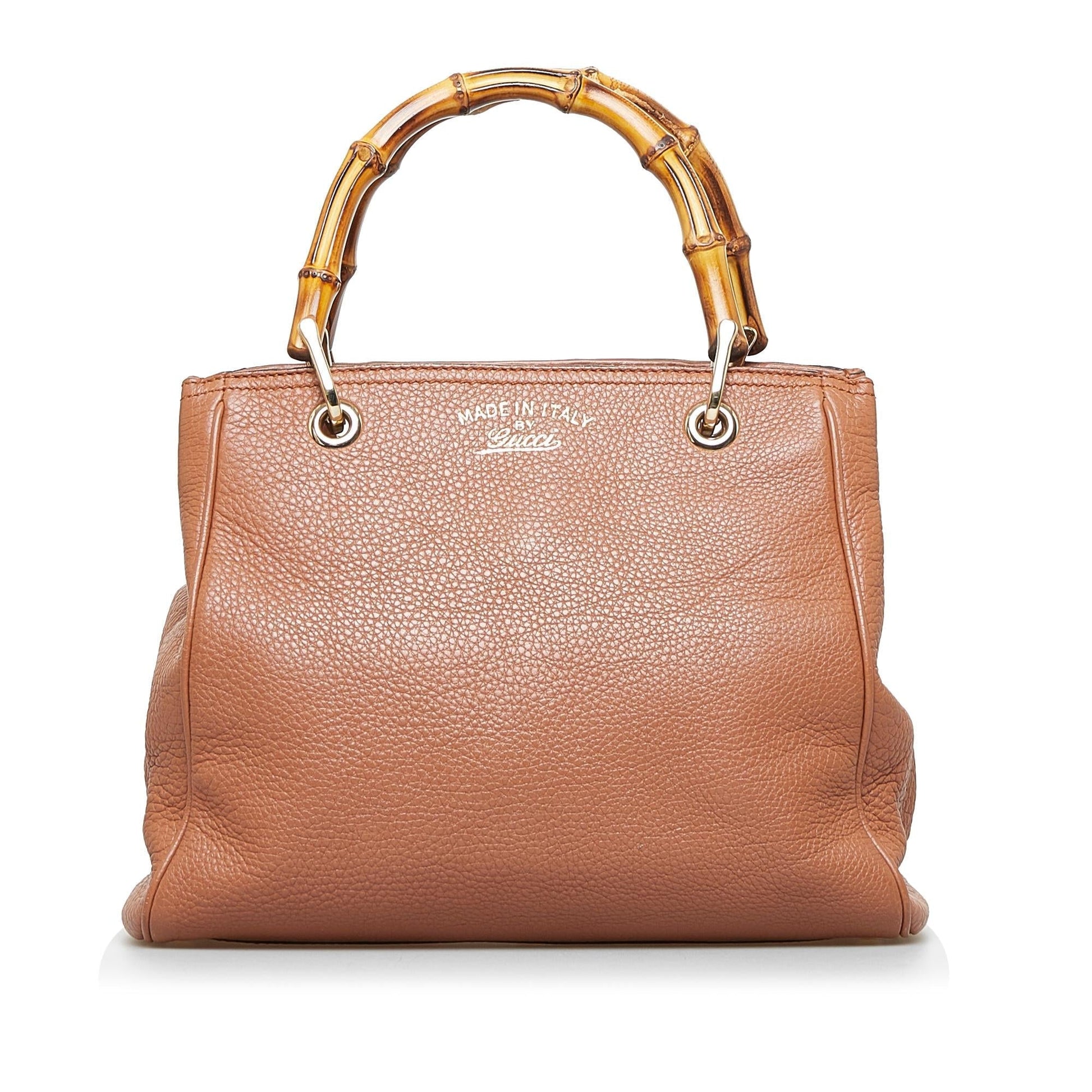 Gucci Bamboo Shopper SHG-jJQO3B Calf Brown Small Satchel Bag