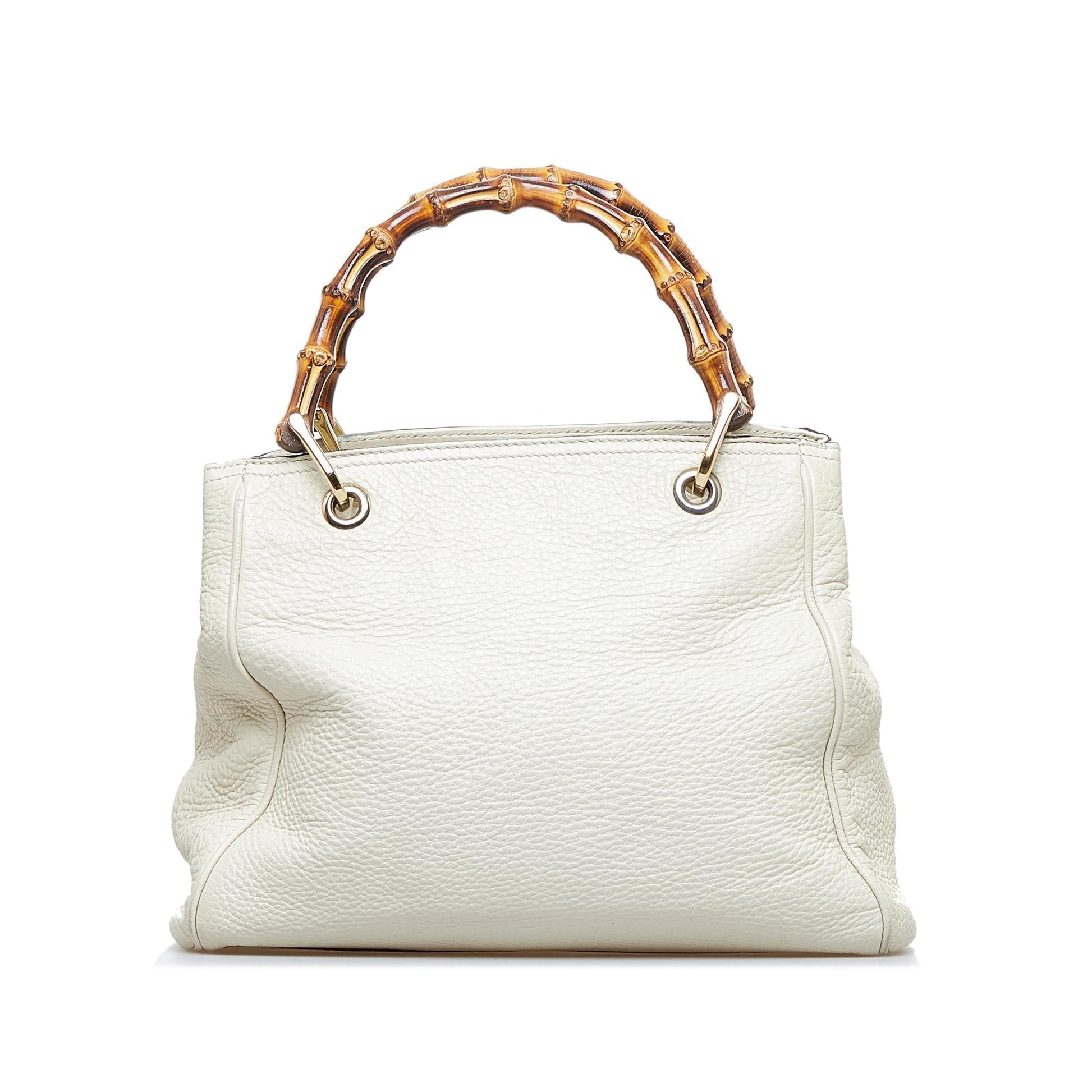Gucci Bamboo Shopper SHG-jIU0BX Calf White Small Satchel Bag