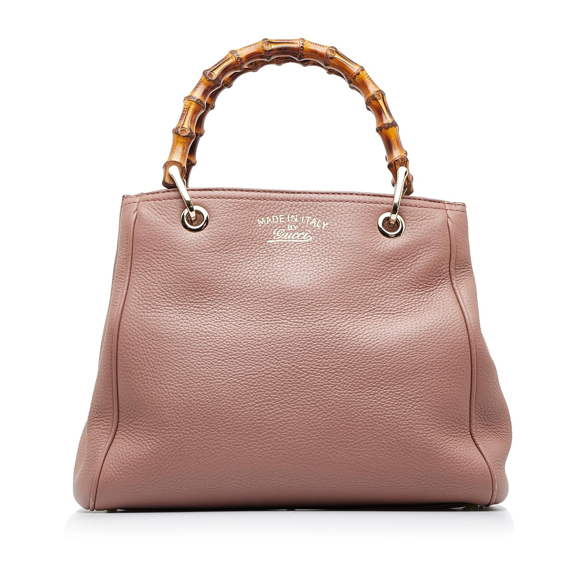 Gucci Bamboo Shopper SHG-wb4O7b Calf Pink Small Satchel Bag