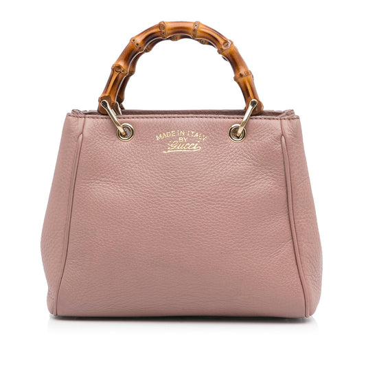 Gucci Bamboo Shopper SHG-1fMf2W Calf Brown Small Satchel Bag