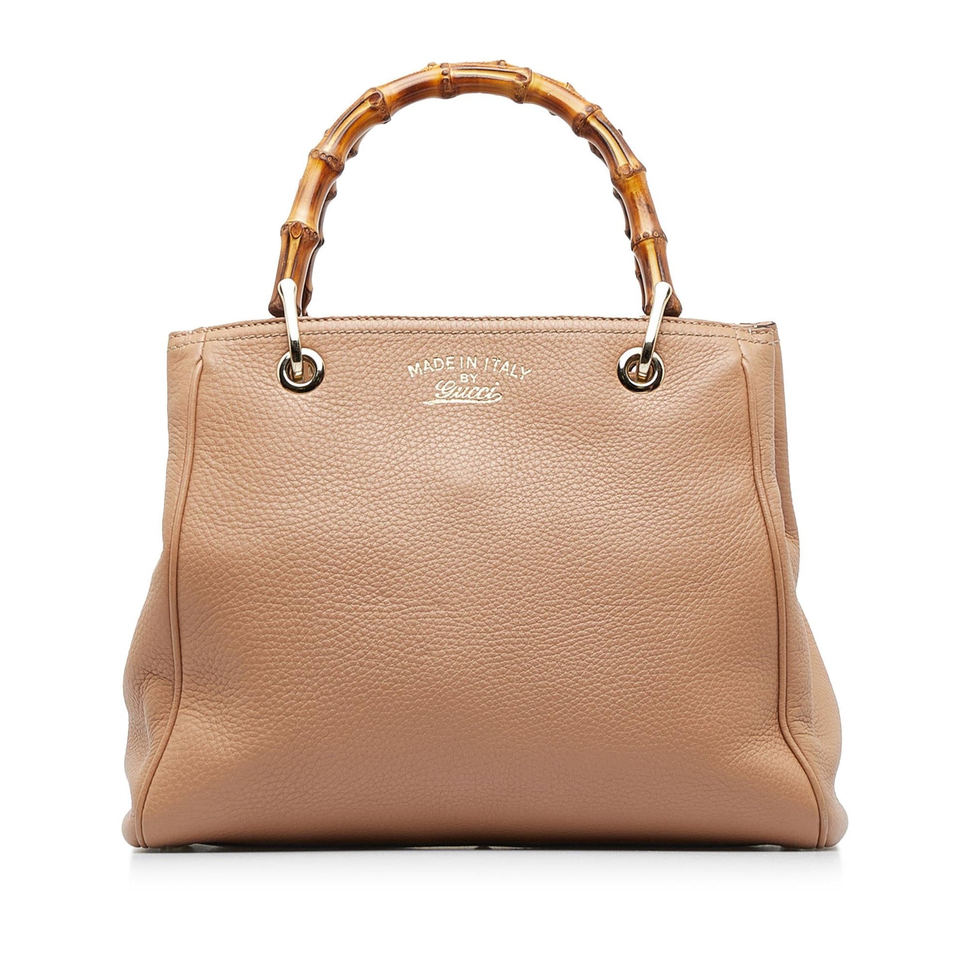 Gucci Bamboo Shopper SHG-Lqd9Yf Calf Brown Small Satchel Bag