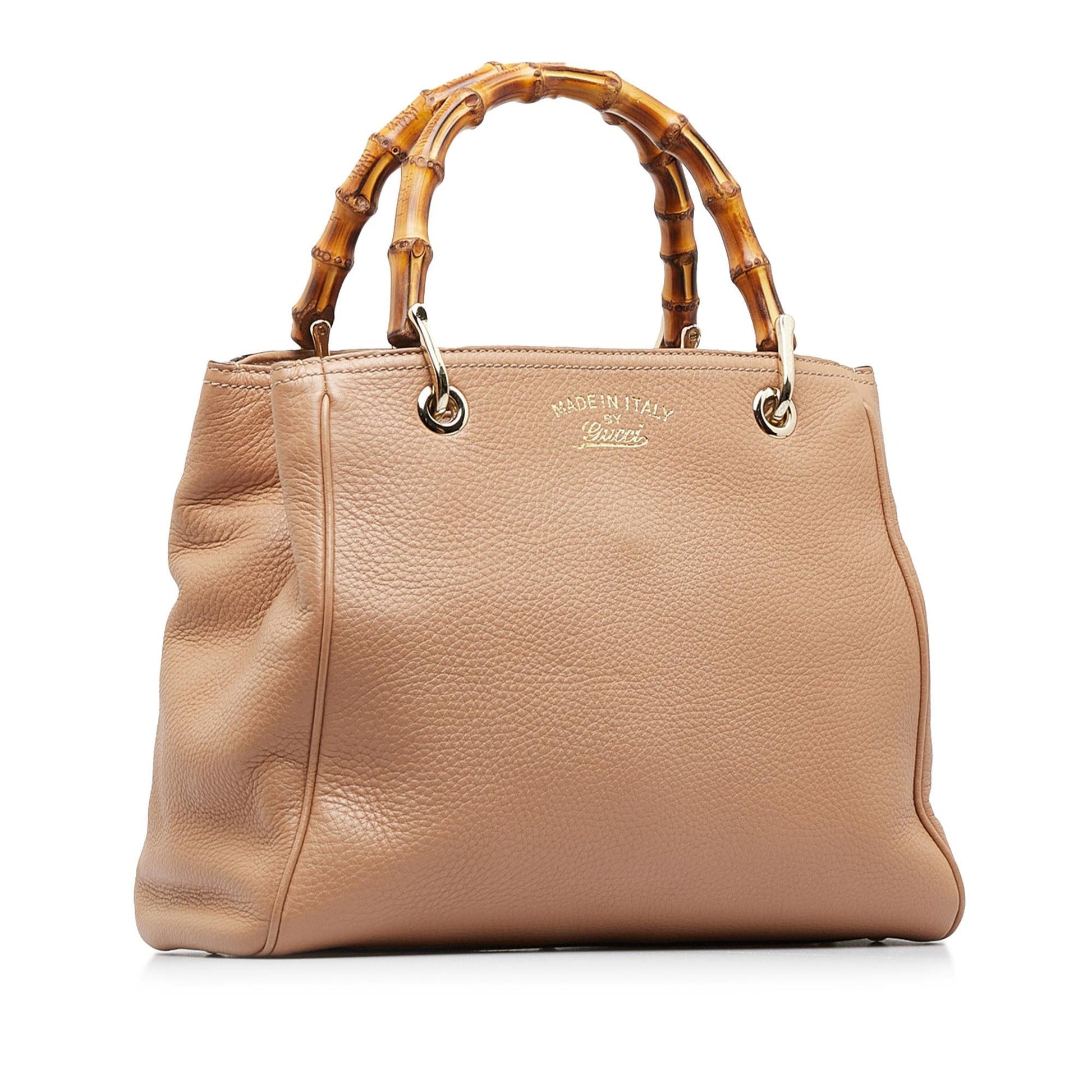 Gucci Bamboo Shopper SHG-Lqd9Yf Calf Brown Small Satchel Bag