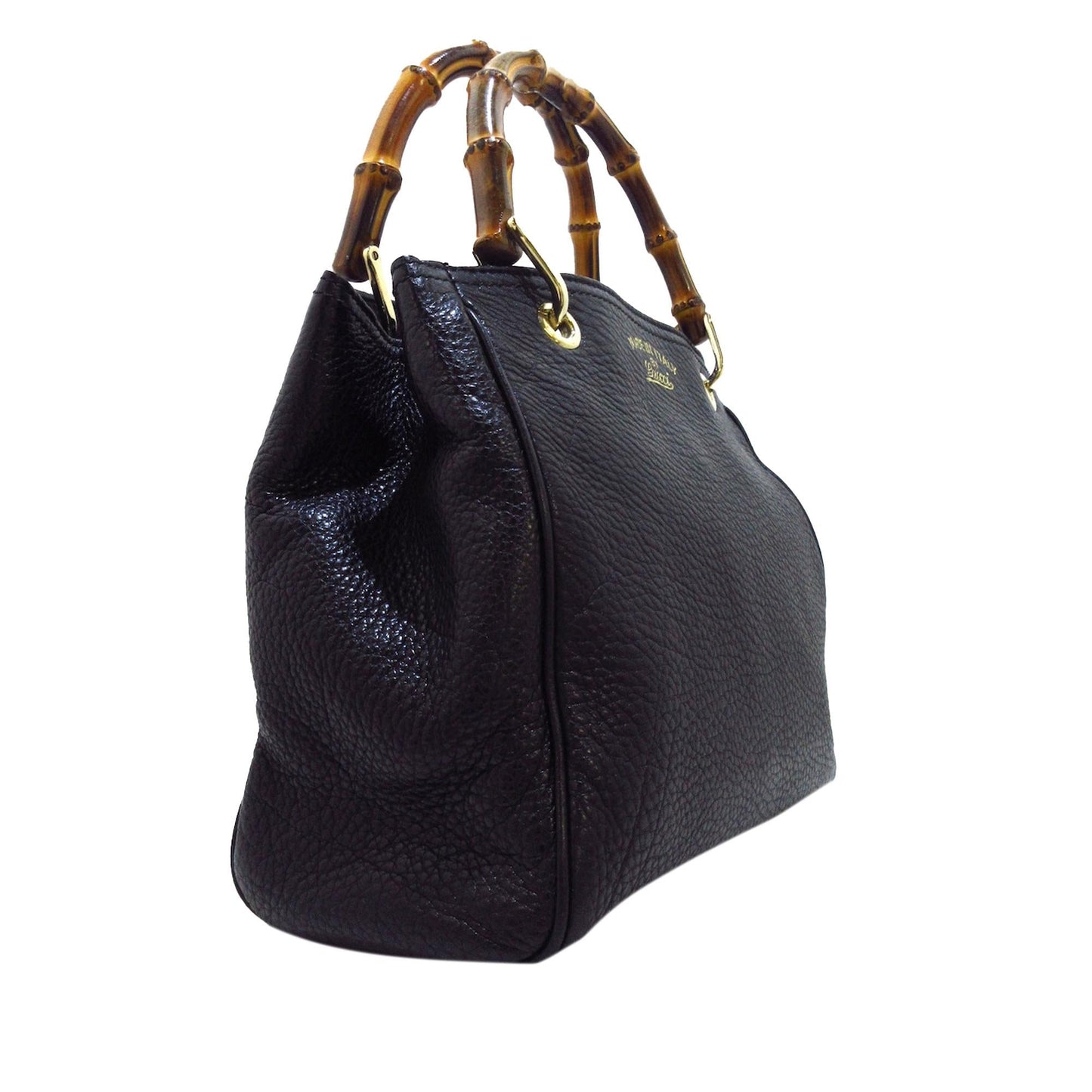 Gucci Bamboo Shopper SHG-bwNvL1 Calf Black Small Satchel Bag