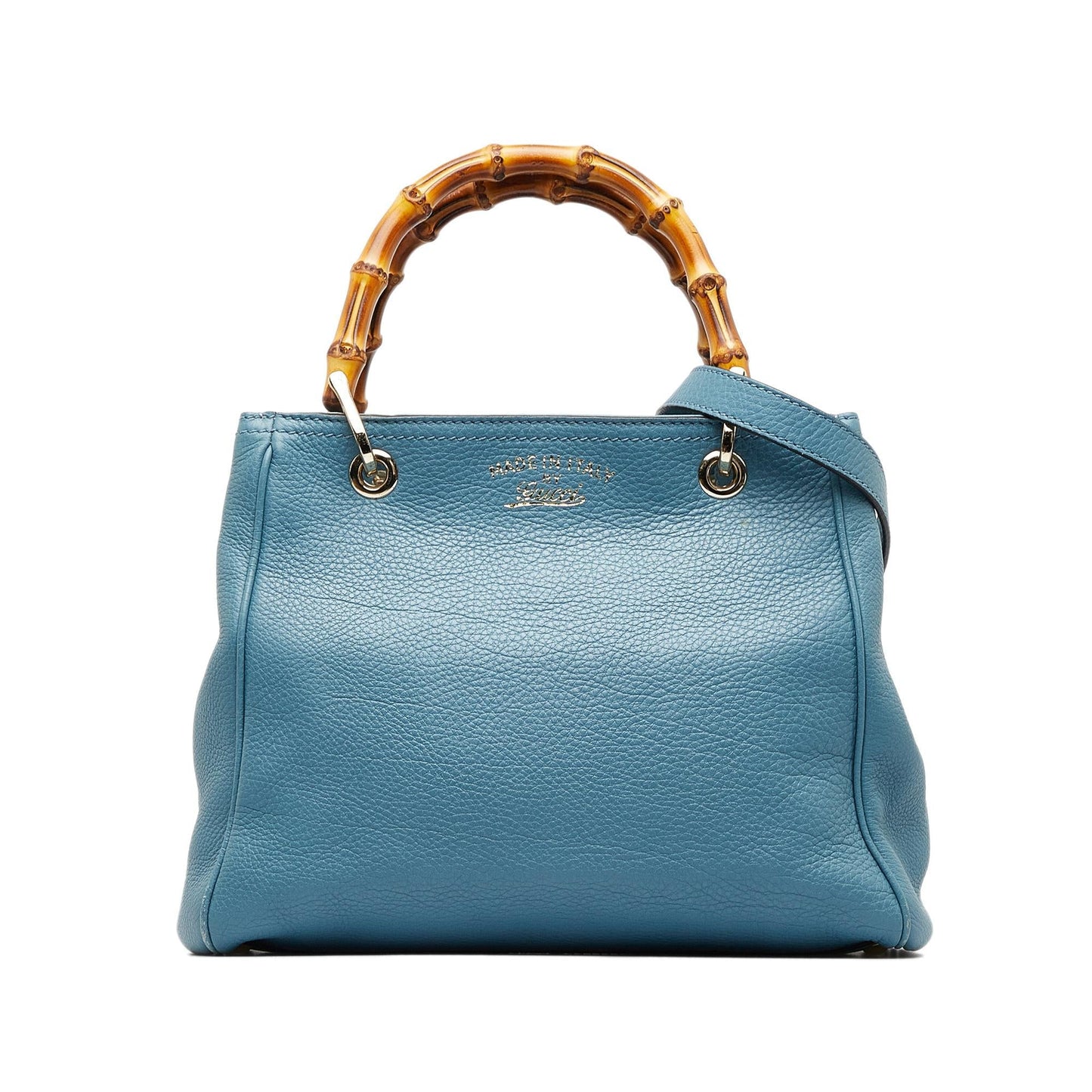 Gucci Bamboo Shopper SHG-sNFcxe Calf Blue Small Satchel Bag