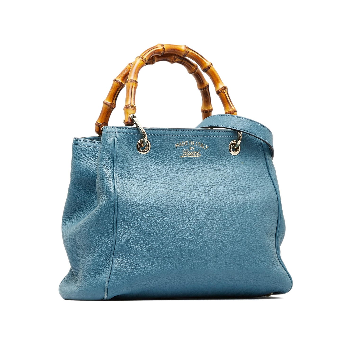 Gucci Bamboo Shopper SHG-sNFcxe Calf Blue Small Satchel Bag