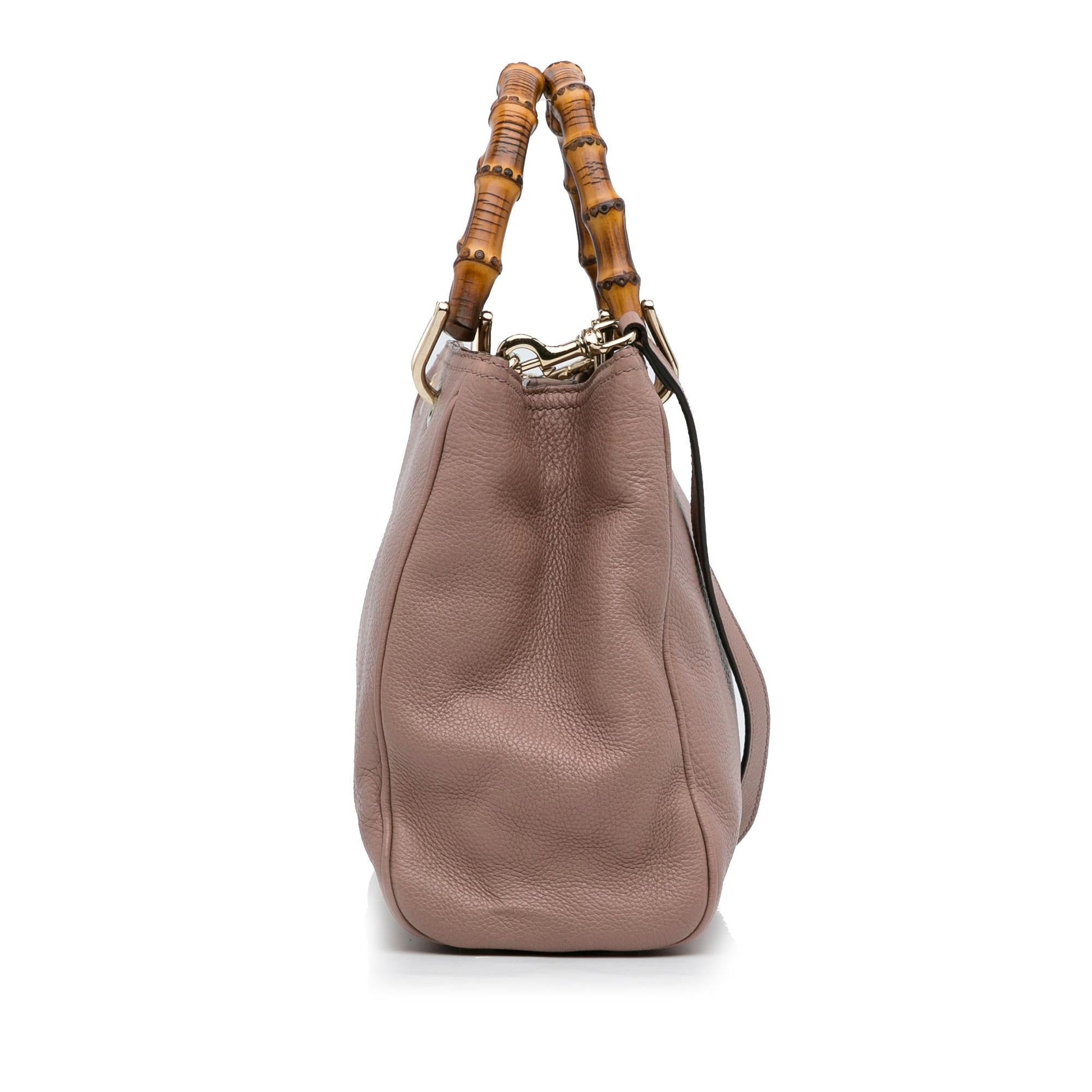 Gucci Bamboo Shopper SHG-602T49 Calf Pink Small Satchel Bag