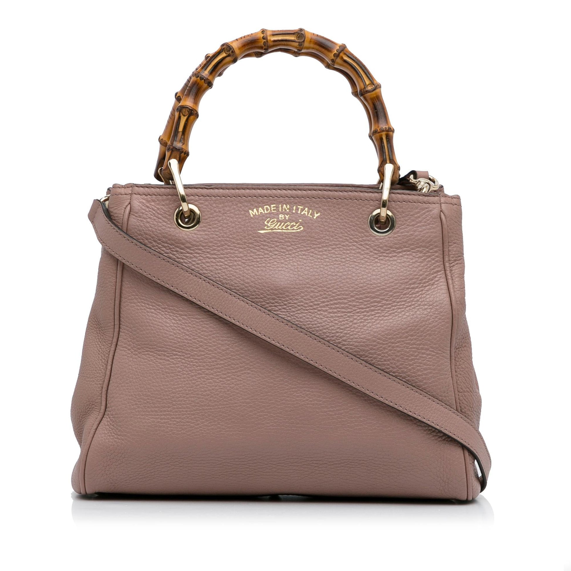 Gucci Bamboo Shopper SHG-602T49 Calf Pink Small Satchel Bag