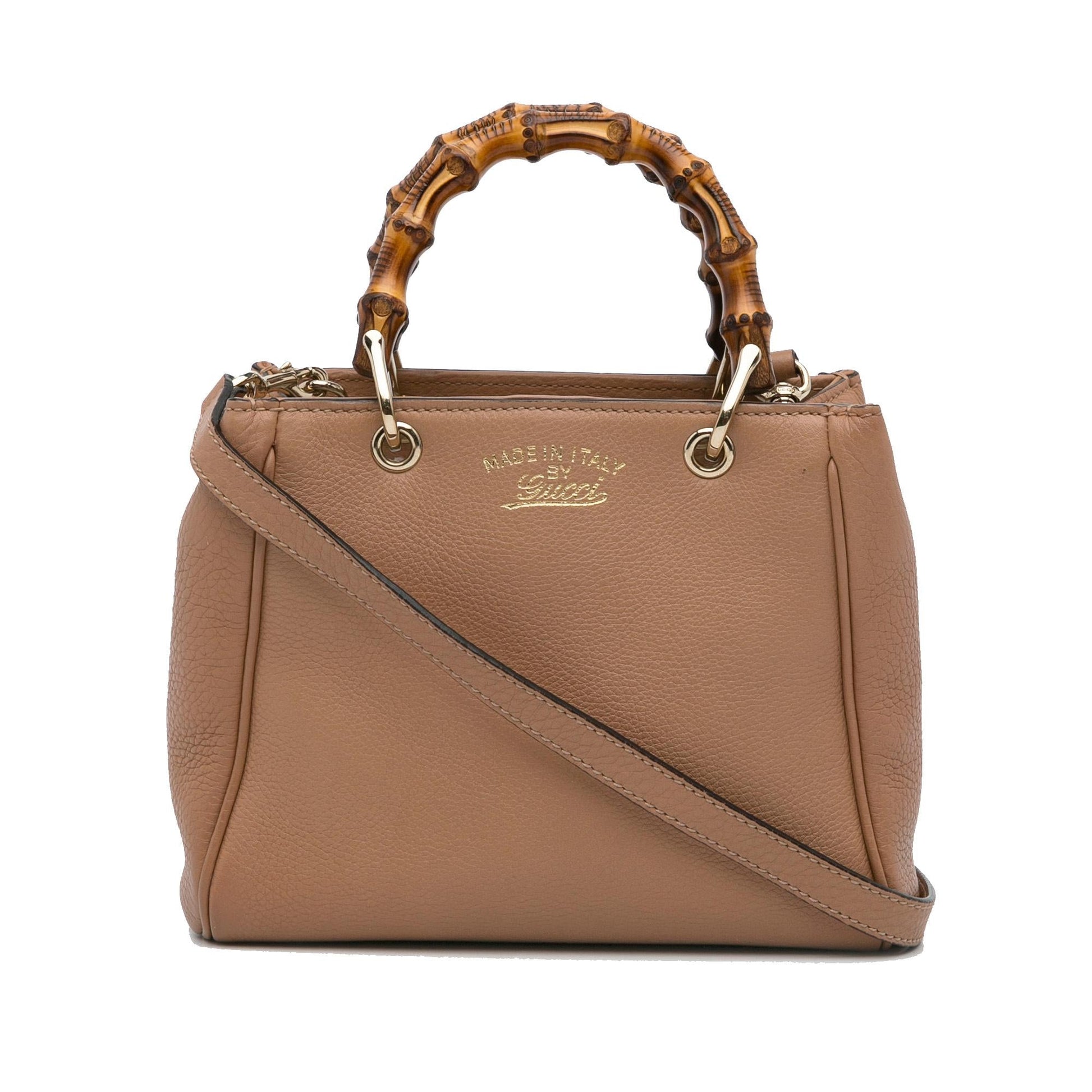 Gucci Bamboo Shopper SHG-1a1ngy Calf Brown Small Satchel Bag