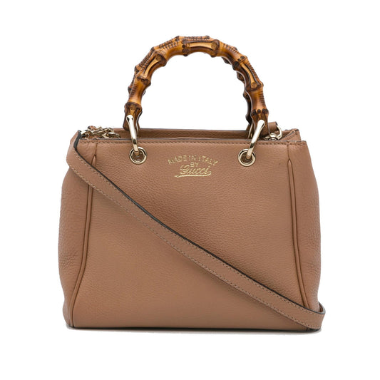 Gucci Bamboo Shopper SHG-1a1ngy Calf Brown Small Satchel Bag