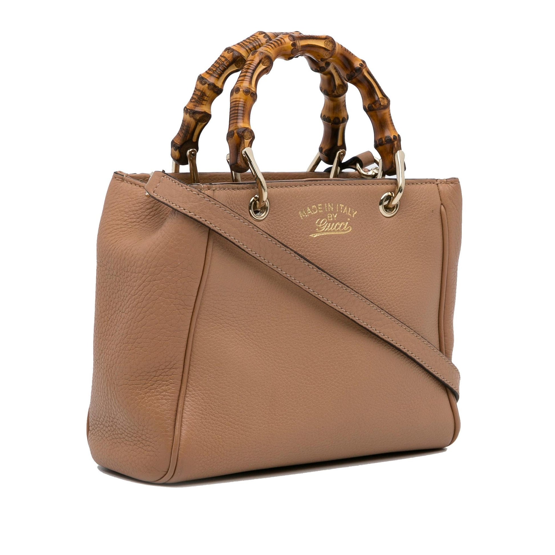 Gucci Bamboo Shopper SHG-1a1ngy Calf Brown Small Satchel Bag