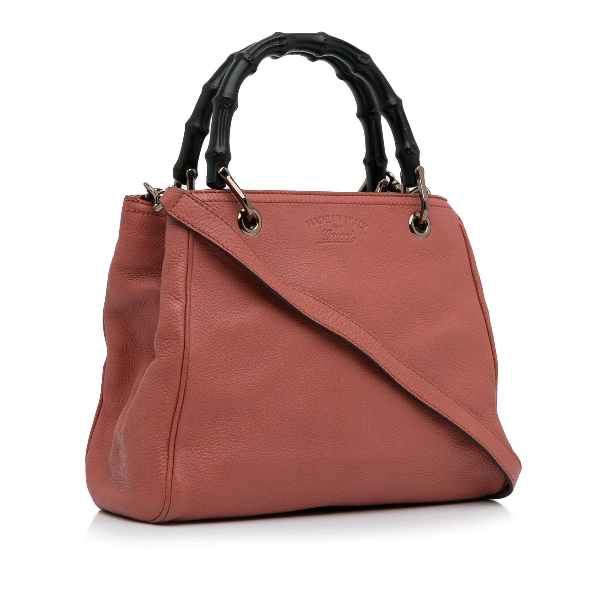 Gucci Bamboo Shopper SHG-YEhsui Calf Pink Small Satchel Bag