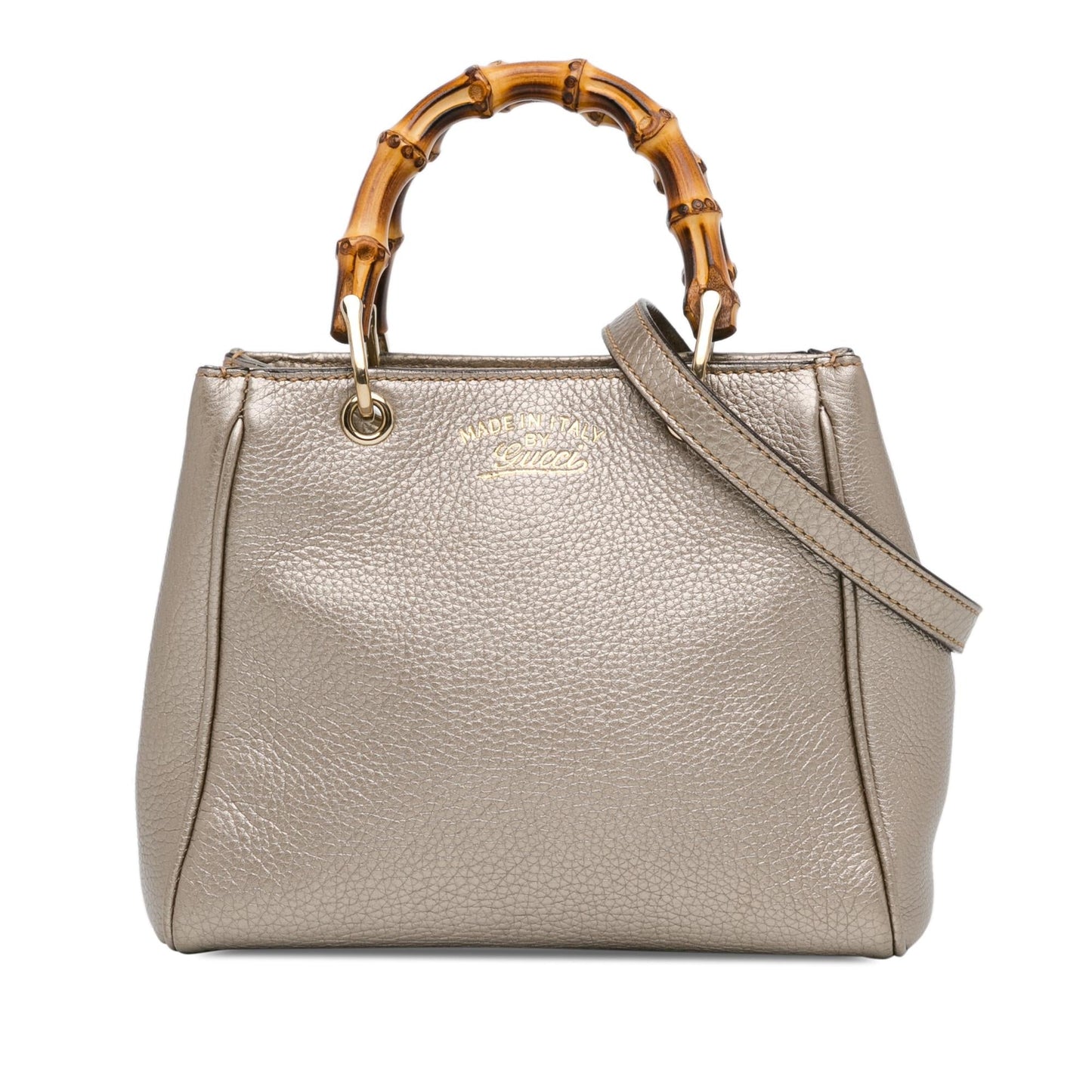 Gucci Bamboo Shopper SHG-Q1gSVq Calf Gold Small Satchel Bag