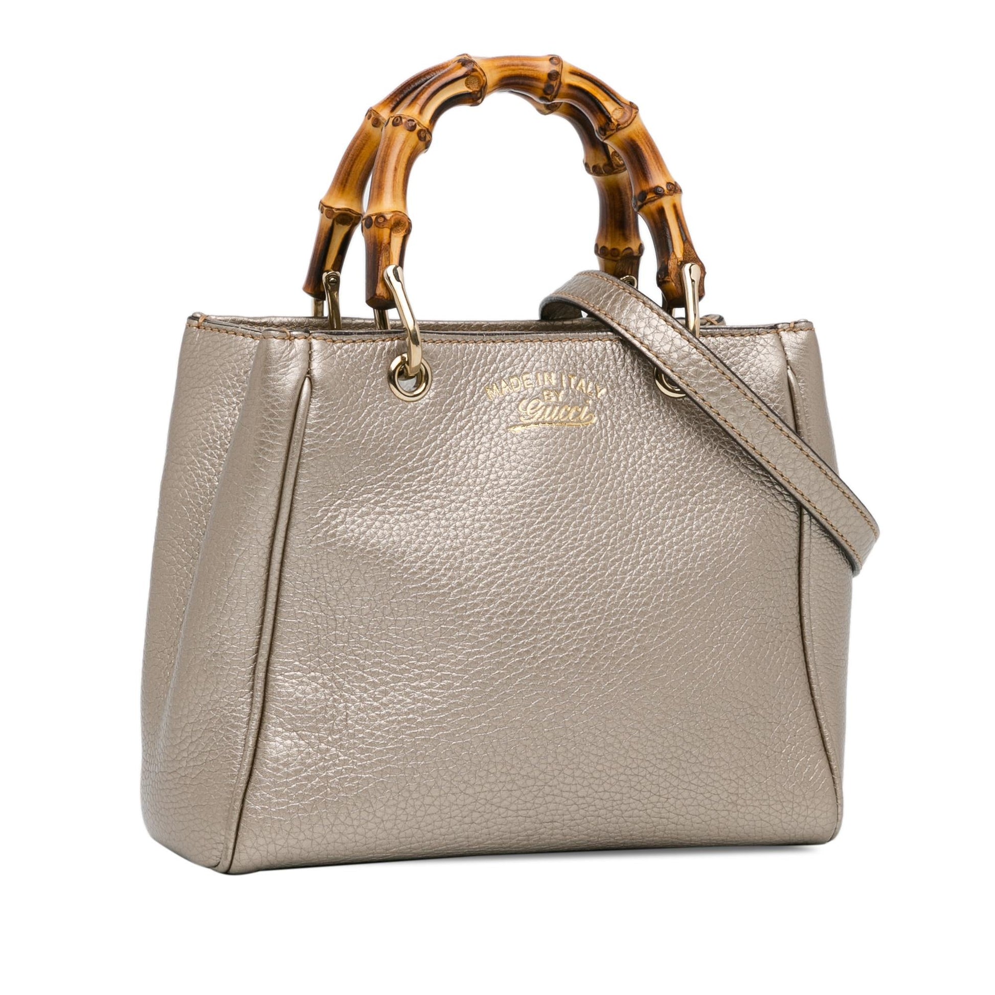 Gucci Bamboo Shopper SHG-Q1gSVq Calf Gold Small Satchel Bag