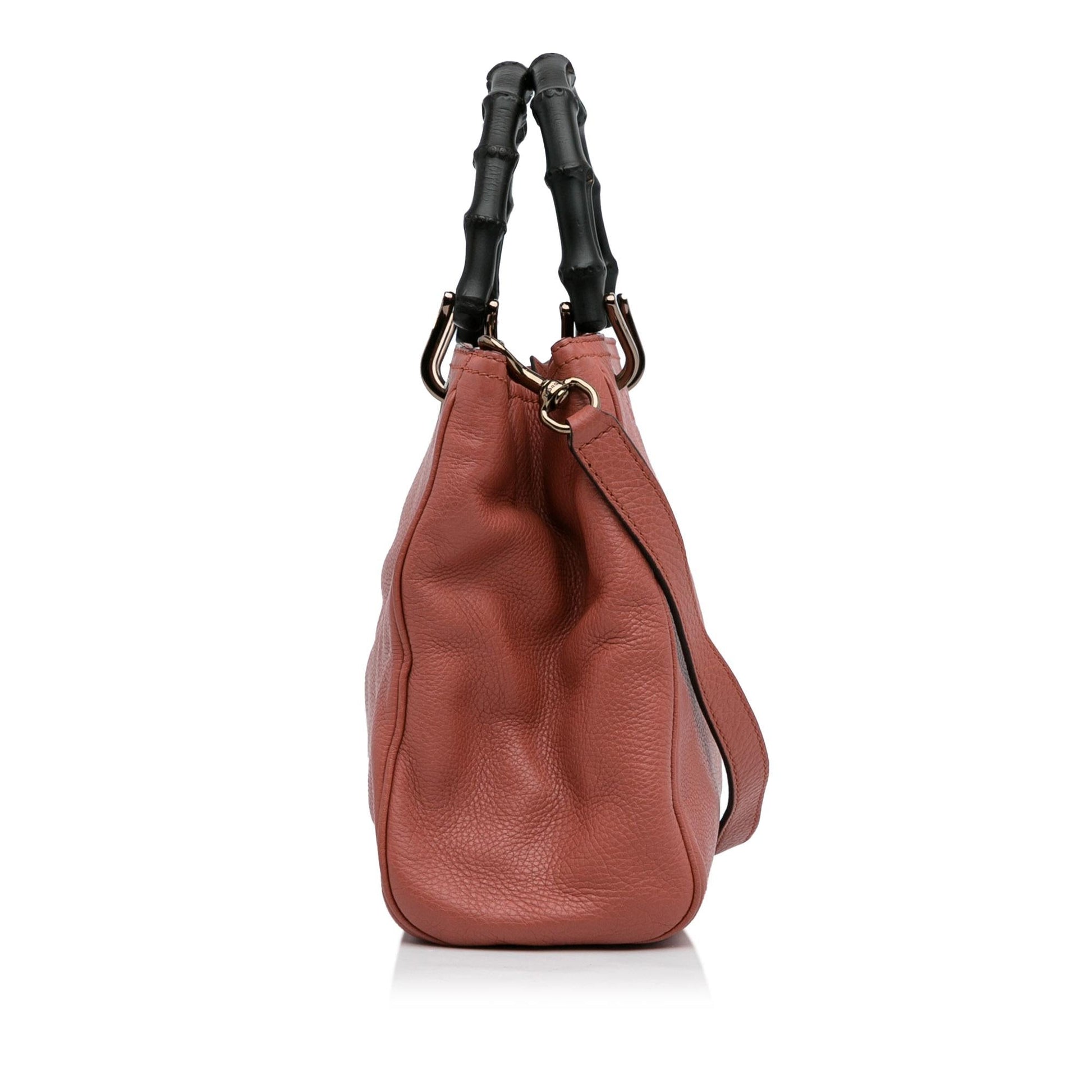 Gucci Bamboo Shopper SHG-w7sXF3 Calf Pink Small Satchel Bag