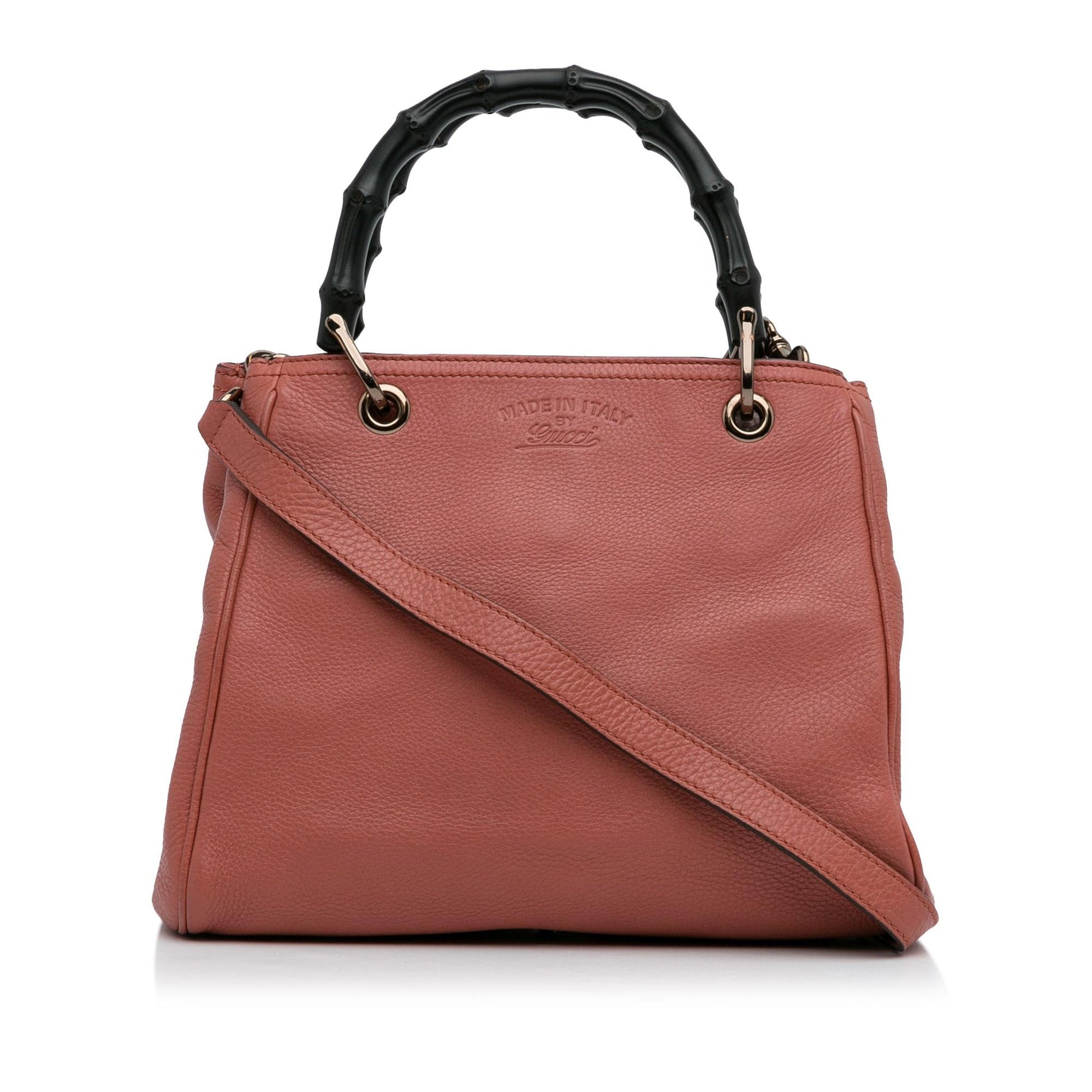 Gucci Bamboo Shopper SHG-w7sXF3 Calf Pink Small Satchel Bag