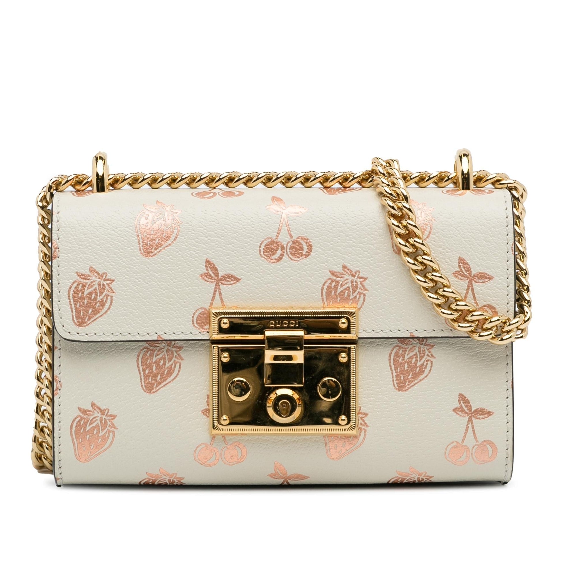 Gucci Berry Padlock SHG-ezTIIr Calf White Small Shoulder Bag
