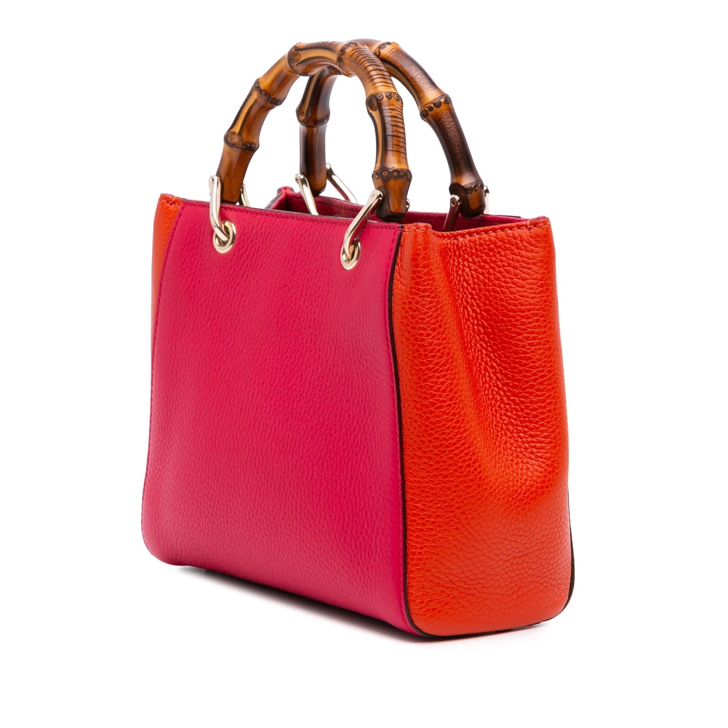 Gucci Bicolor Bamboo Shopper Calfskin Small Tote Bag