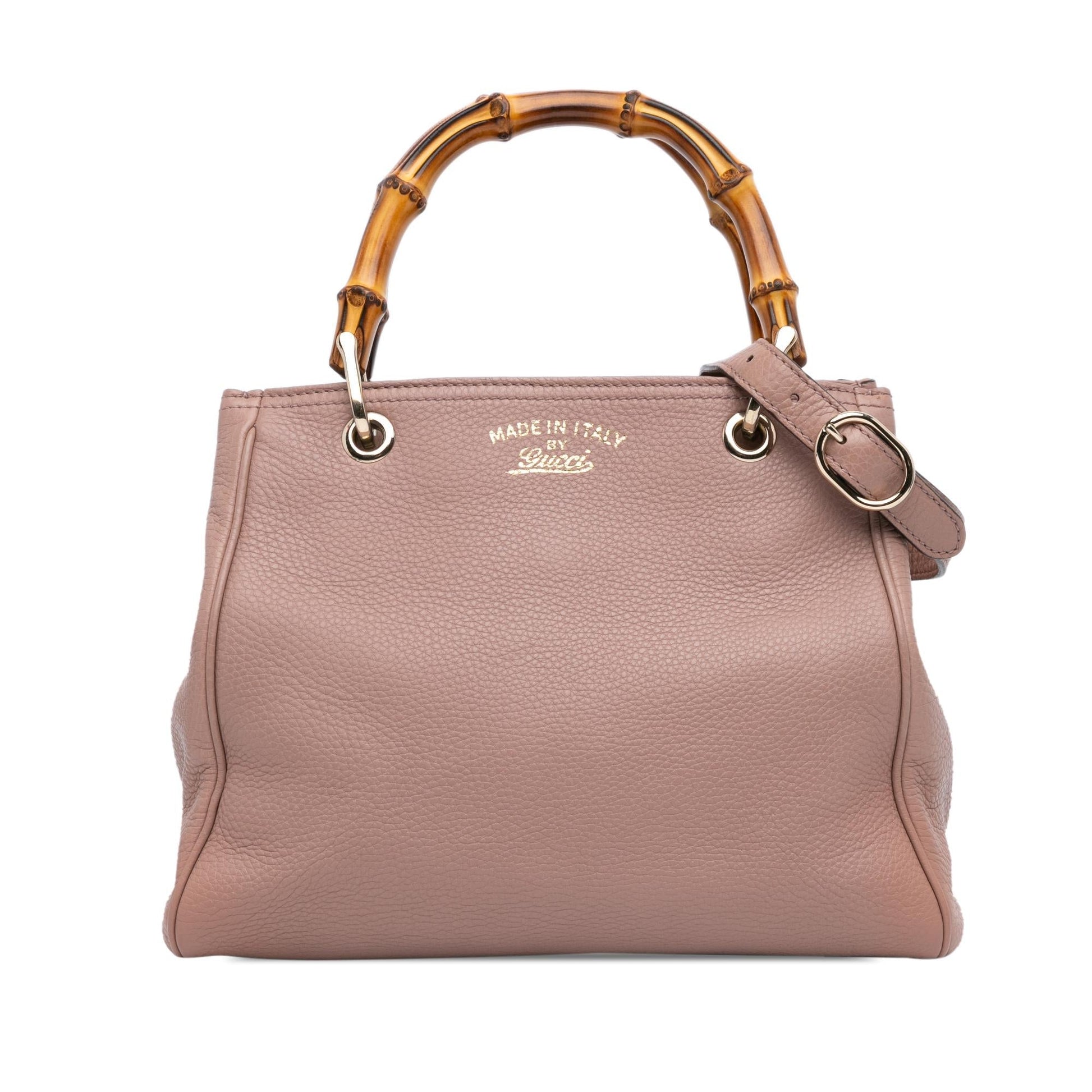 Gucci Bamboo Shopper SHG-4FXiMK Calf Calfskin Pink Small Satchel Bag