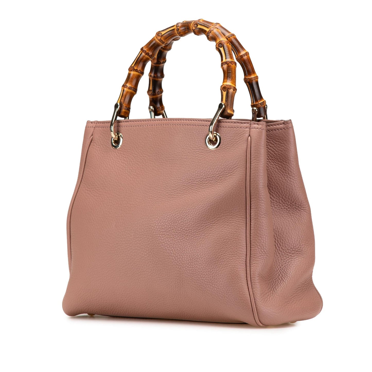 Gucci Bamboo Shopper Calf Calfskin Brown Small Satchel Bag Satchel 4
