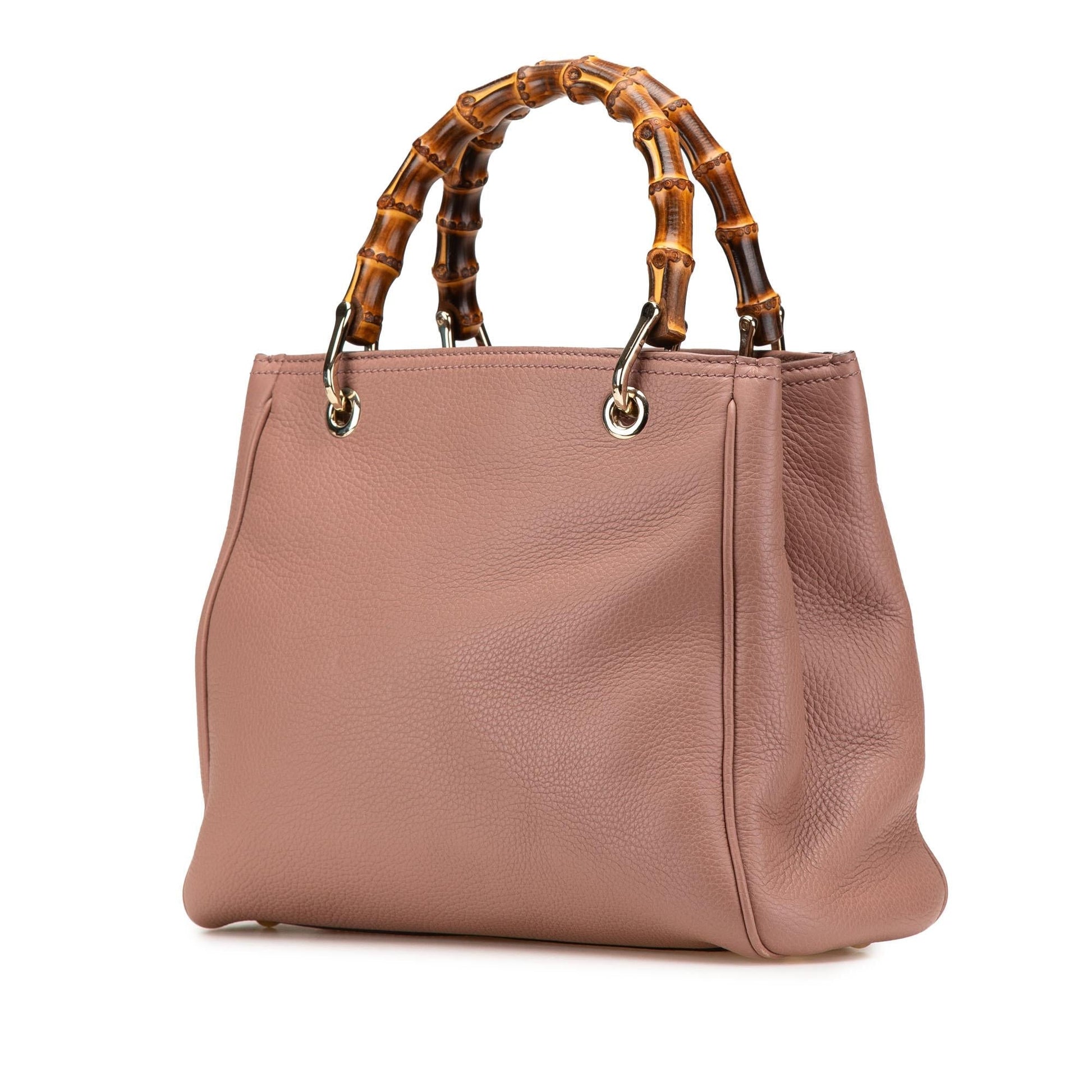 Gucci Bamboo Shopper Calf Calfskin Brown Small Satchel Bag Satchel 4