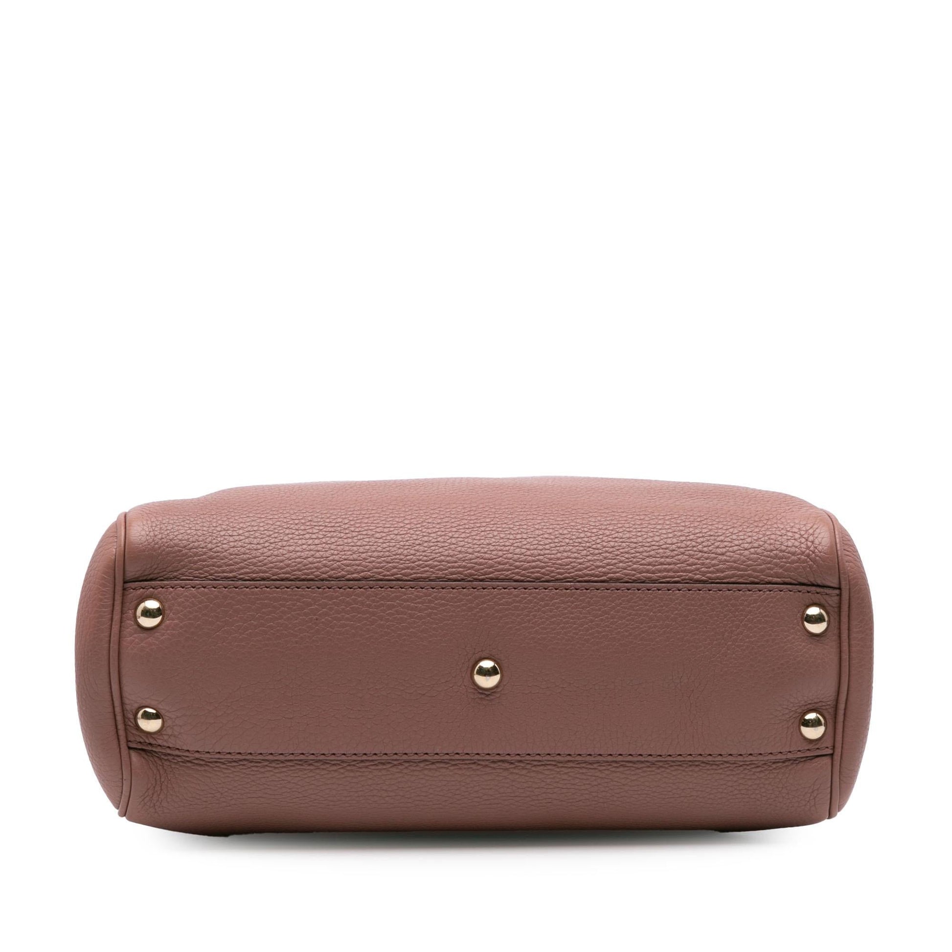 Gucci Bamboo Shopper Calf Calfskin Pink Small Satchel Bag Satchel 5