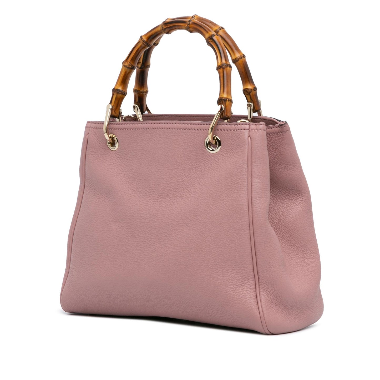 Gucci Bamboo Shopper Calf Calfskin Pink Small Satchel Bag Satchel 6