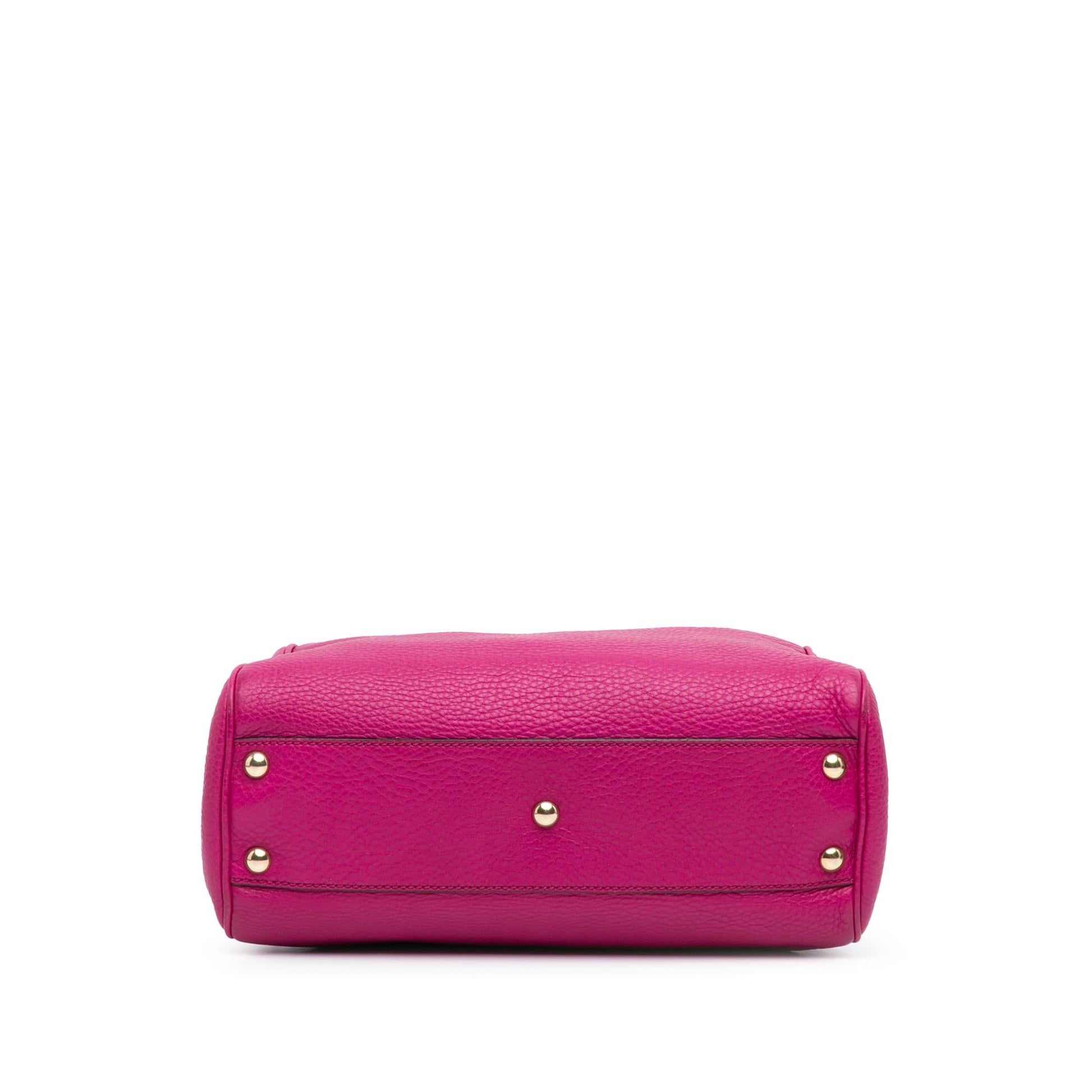 Gucci Bamboo Shopper Calf Calfskin Pink Small Satchel Bag Satchel 9