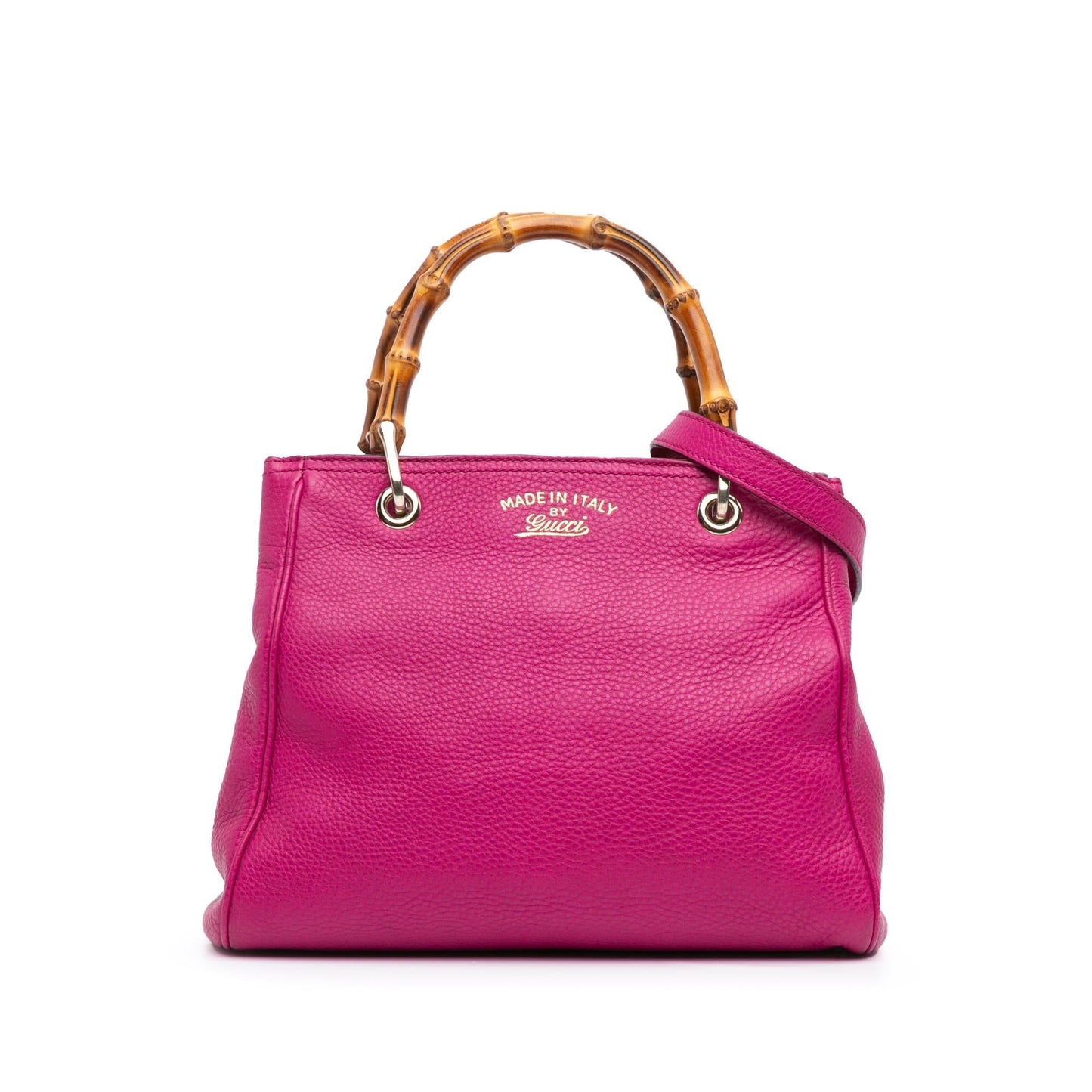 Gucci Bamboo Shopper Calf Calfskin Pink Small Satchel Bag Satchel 9