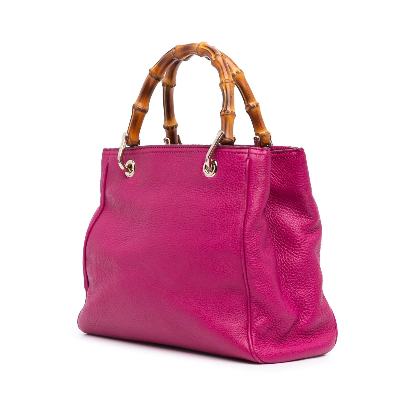 Gucci Bamboo Shopper Calf Calfskin Pink Small Satchel Bag Satchel 9