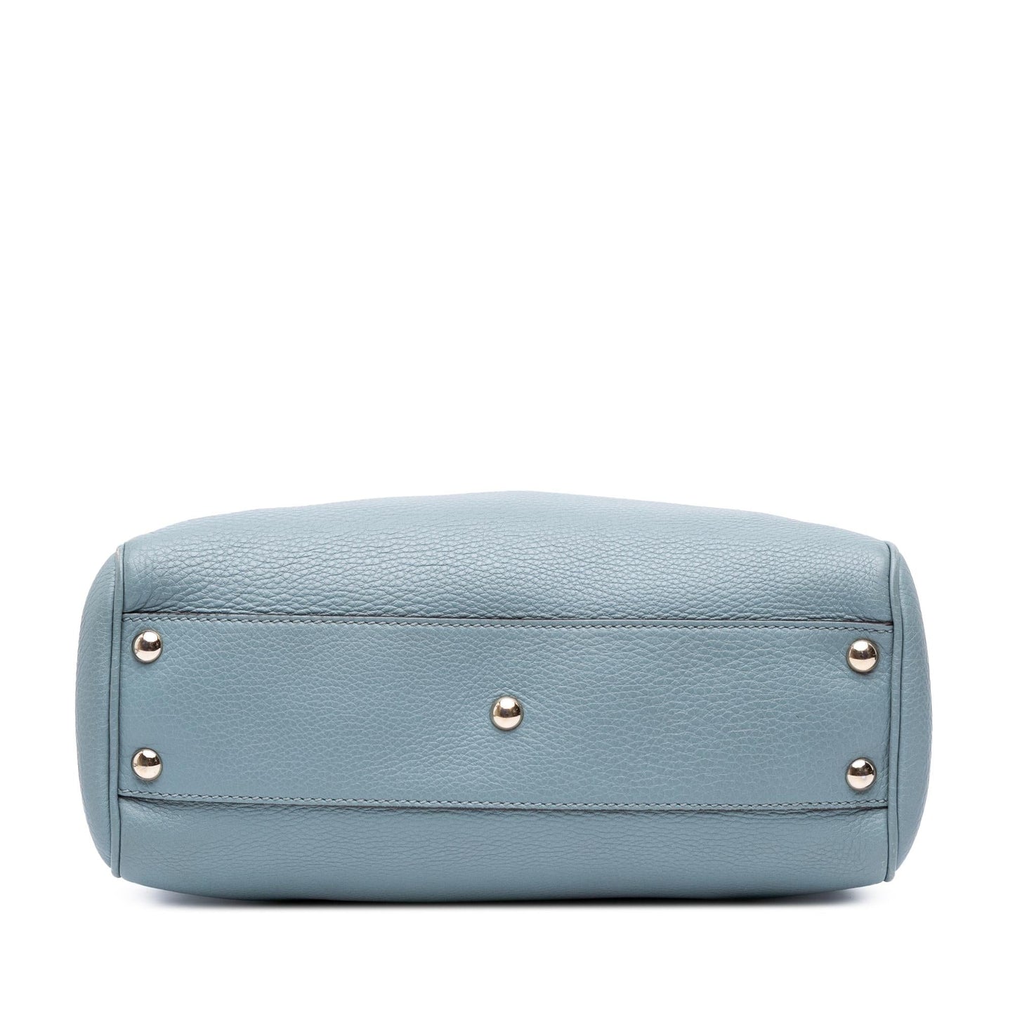 Gucci Bamboo Shopper Calf Calfskin Blue Small Satchel Bag