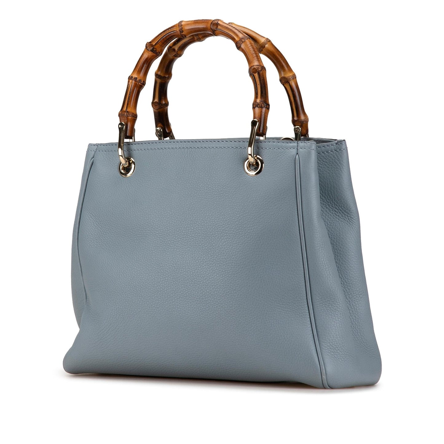 Gucci Bamboo Shopper Calf Calfskin Blue Small Satchel Bag Satchel 11