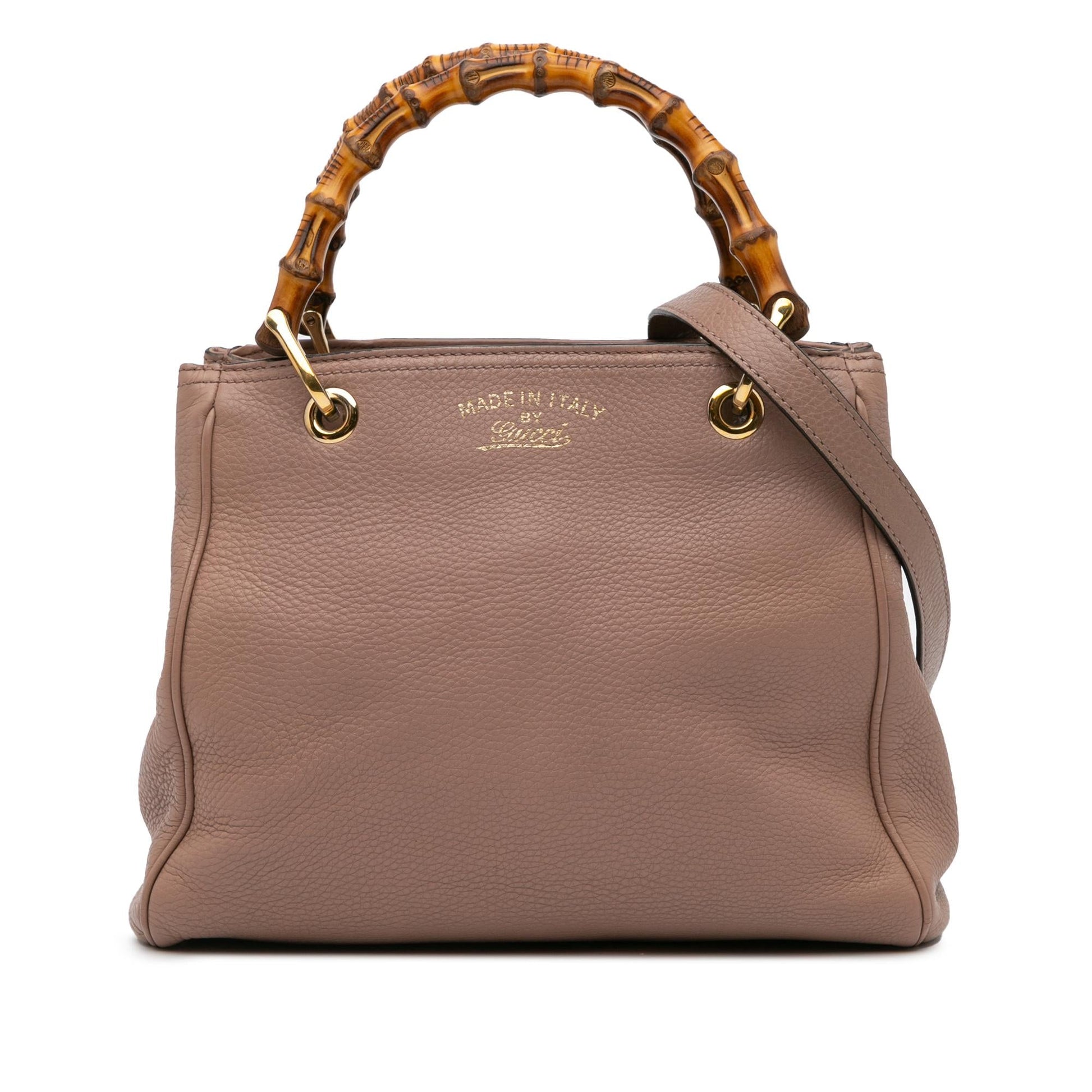 Gucci Bamboo Shopper Calf Calfskin Pink Small Satchel Bag Satchel 14