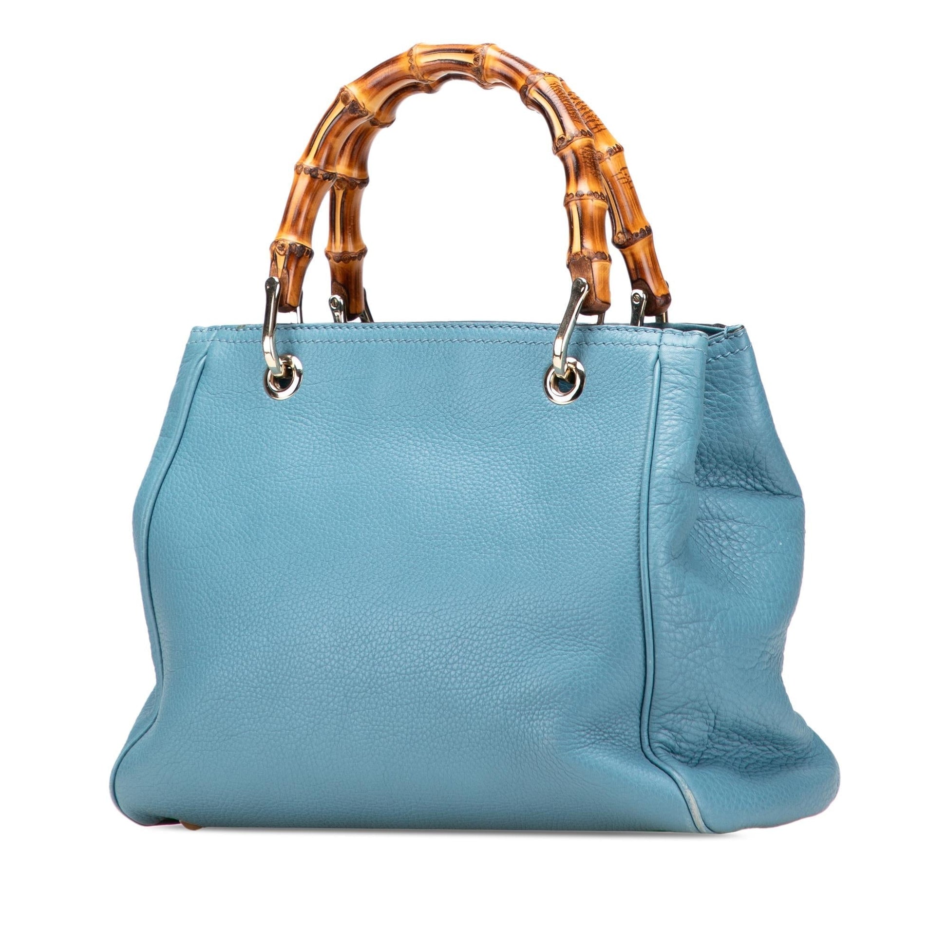 Gucci Bamboo Shopper Calfskin Small Tote Bag Satchel 21