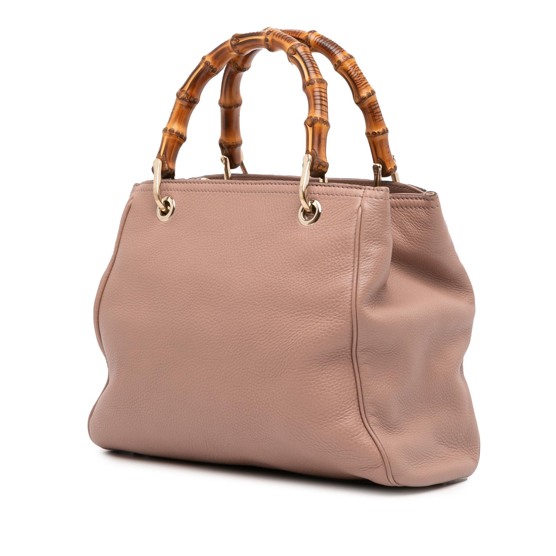 Gucci Bamboo Shopper Calfskin Small Tote Bag Satchel 24