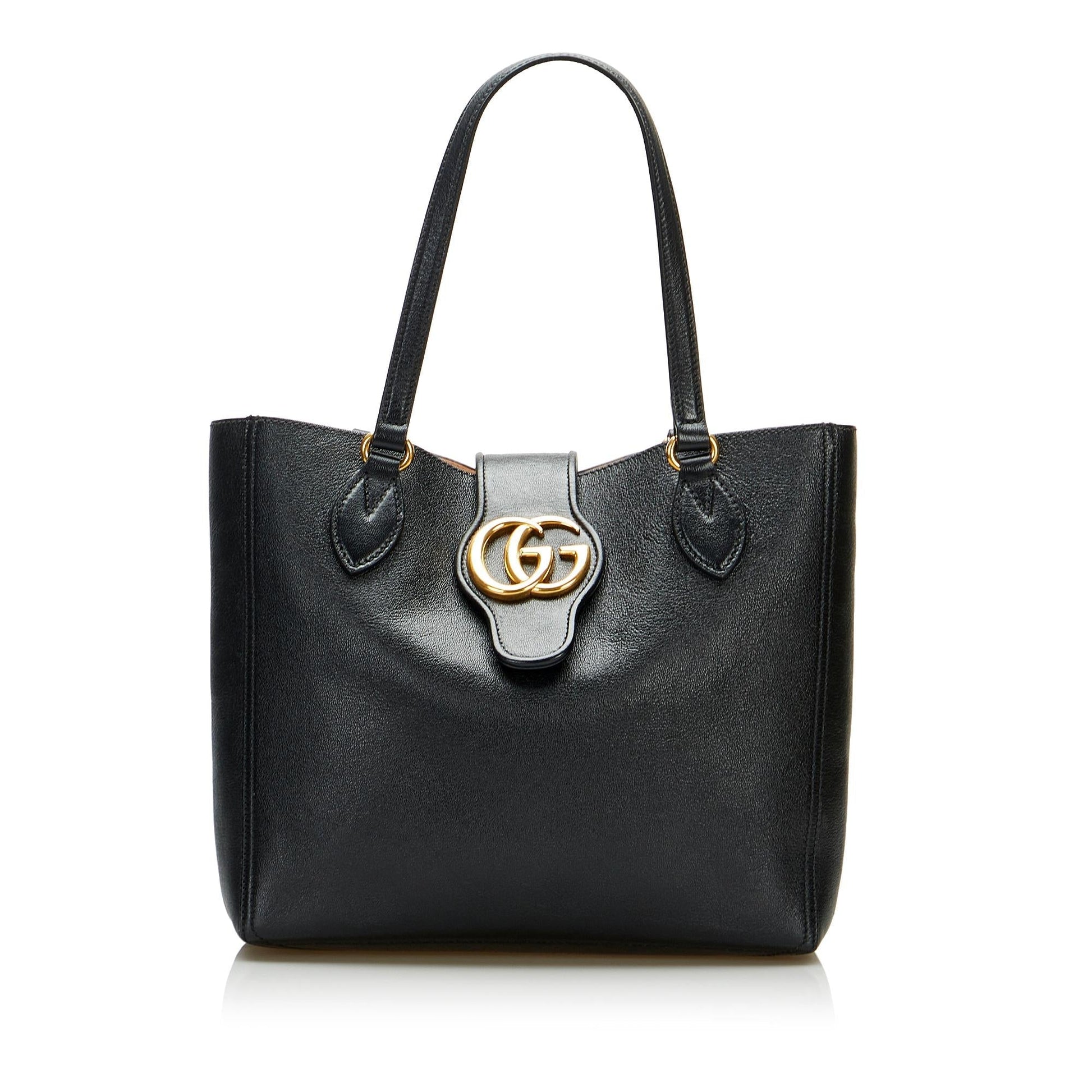 Gucci Dahlia Double G SHG-vCUlSb Calf Black Small Tote Bag