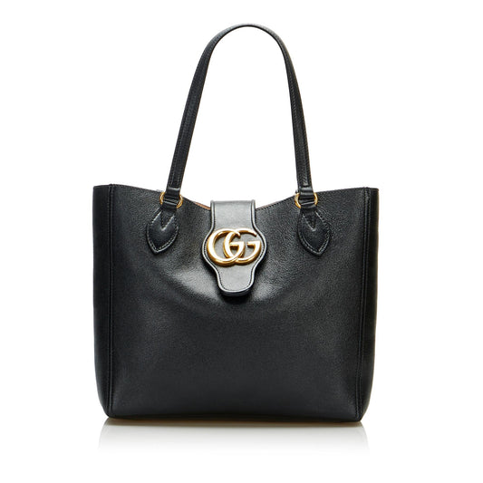 Gucci Dahlia Double G SHG-vCUlSb Calf Black Small Tote Bag