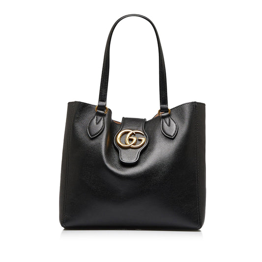 Gucci Dahlia Double G SHG-Sr8Ab6 Calf Black Small Tote Bag