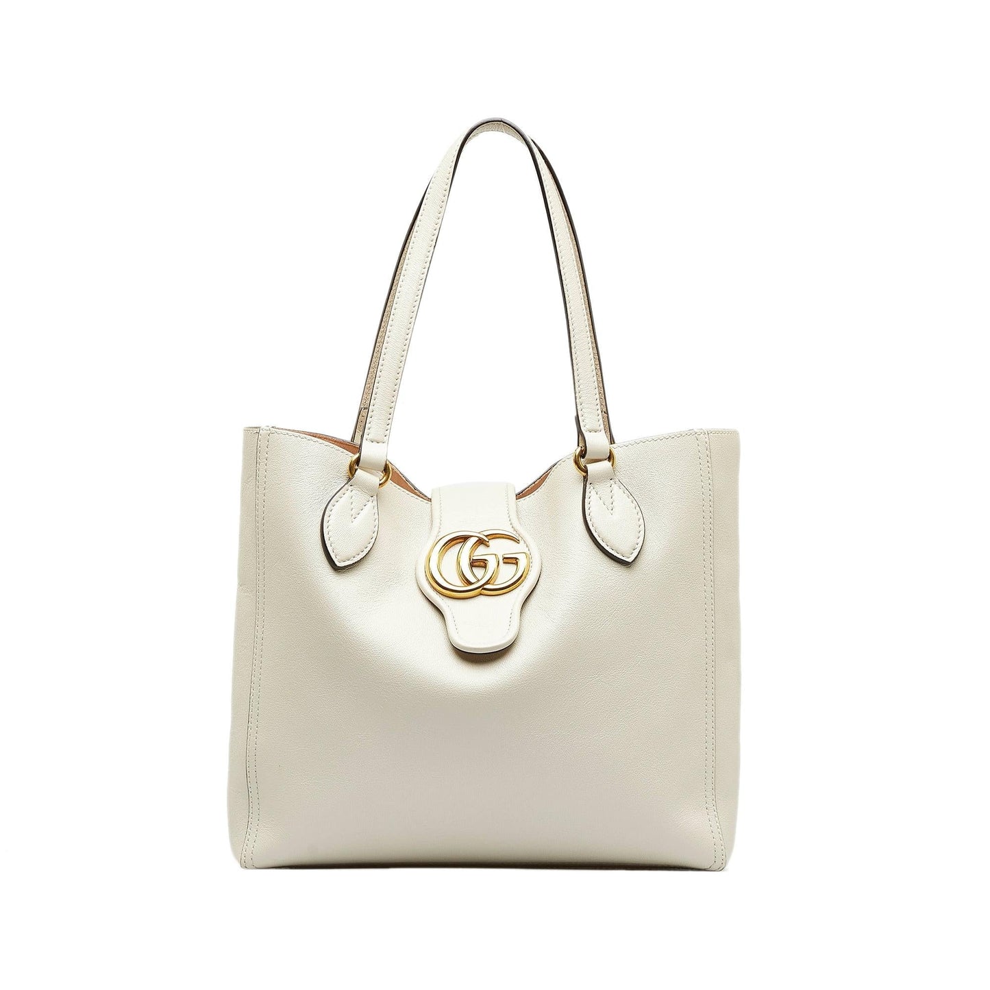 Gucci Dahlia Double G SHG-D8LzFo Calf White Small Tote Bag